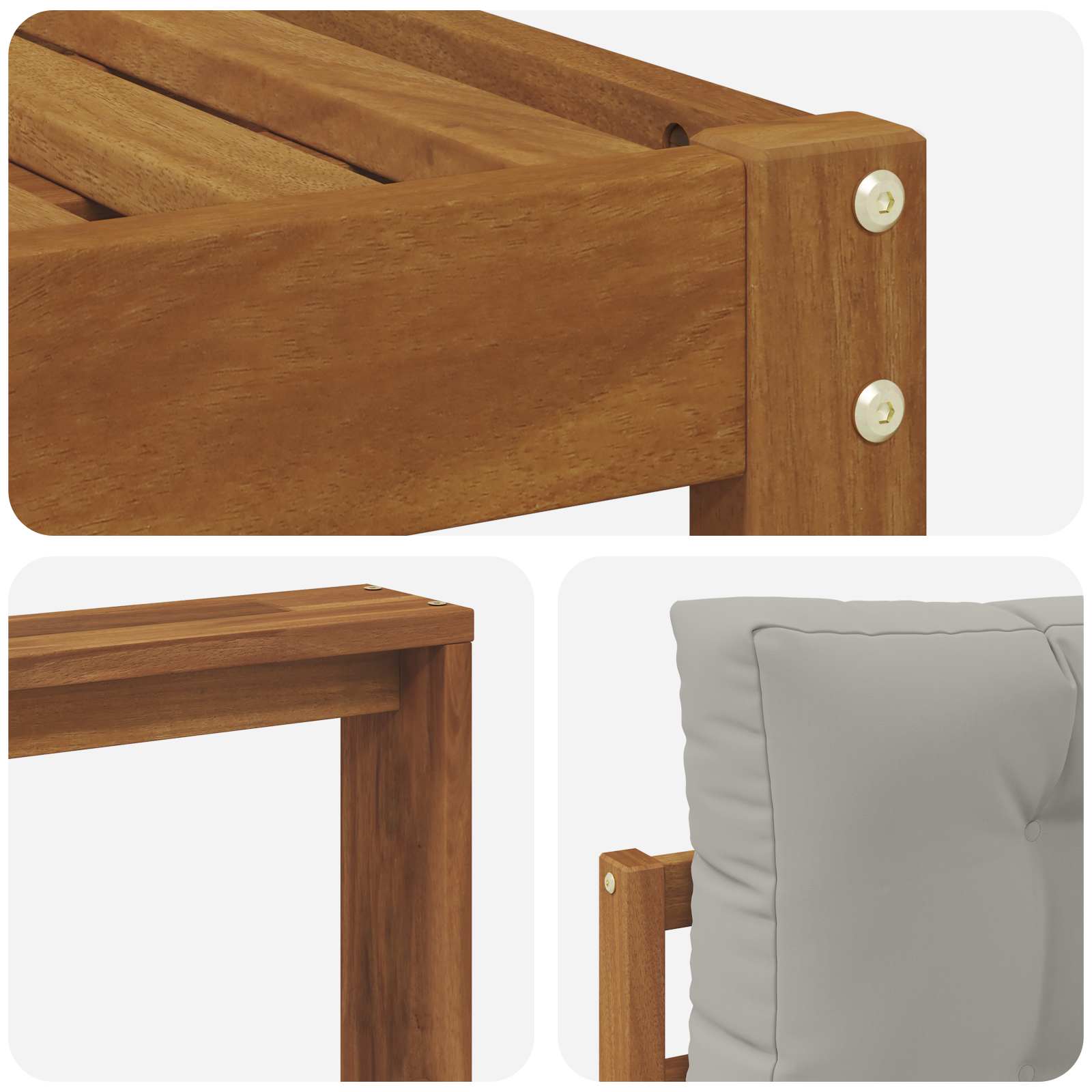 Set vanjskih sofa 5 pcs Prirodna i svijetlo siva
