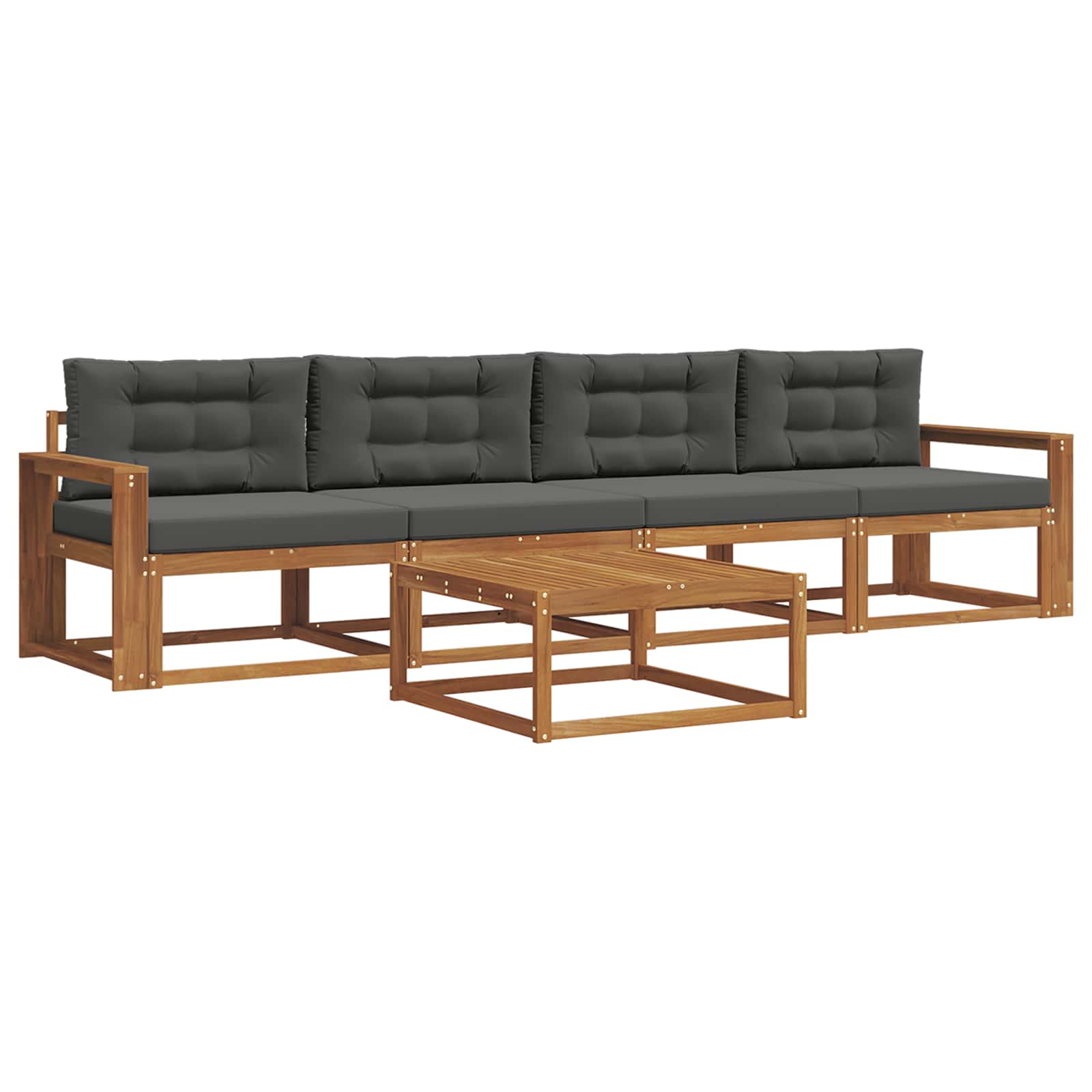 Set vanjskih sofa s jastukom 5 pcs Prirodna i antracit