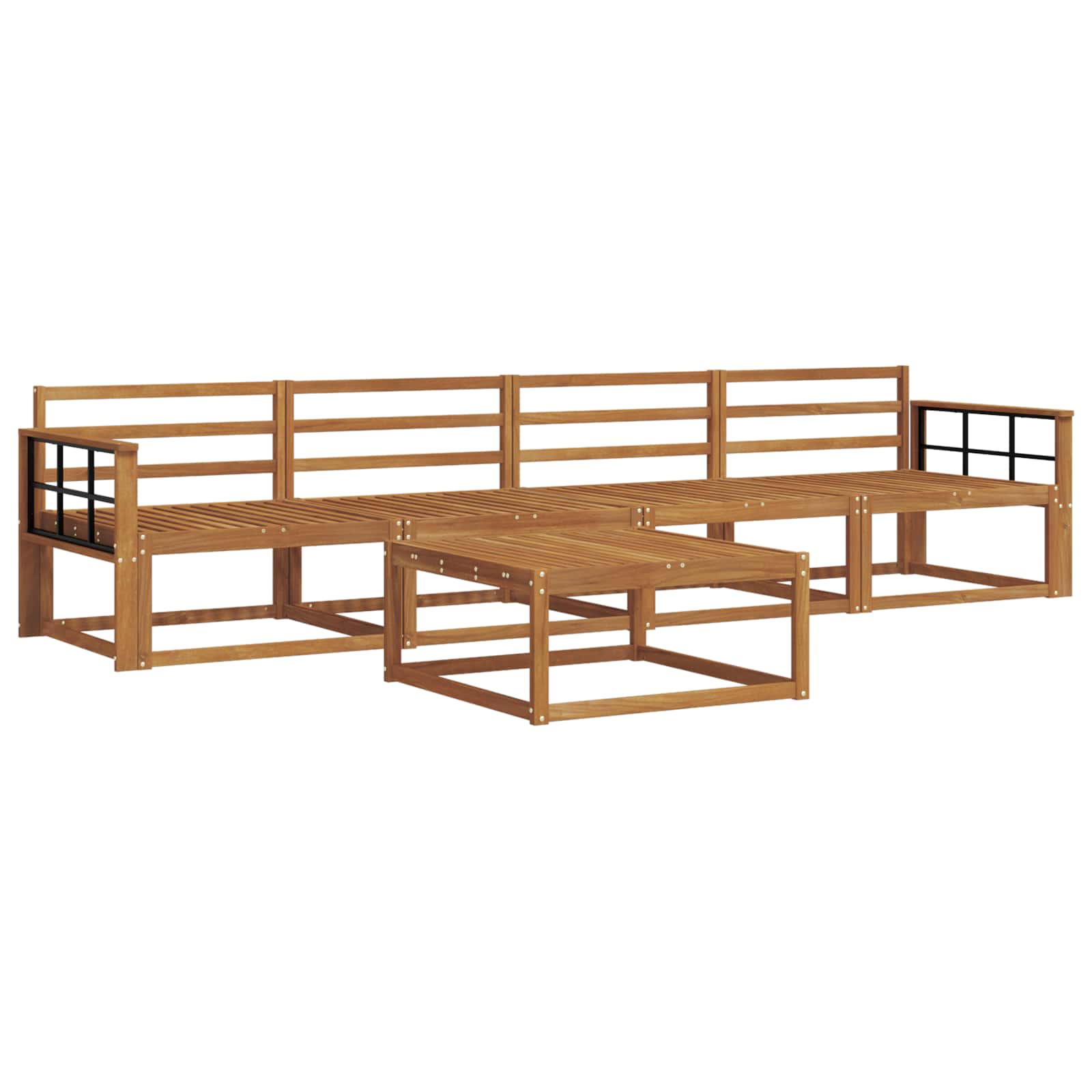 Set vanjskih sofa 5 pcs Prirodna Čvrsto drvo akacije