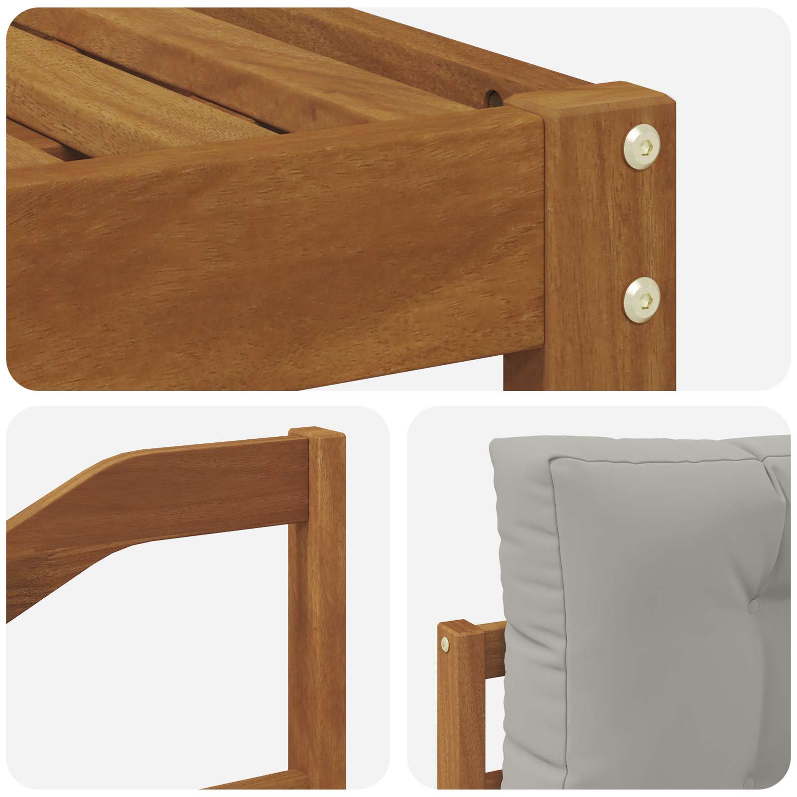 Set vanjskih sofa 5 pcs Prirodna i svijetlo siva