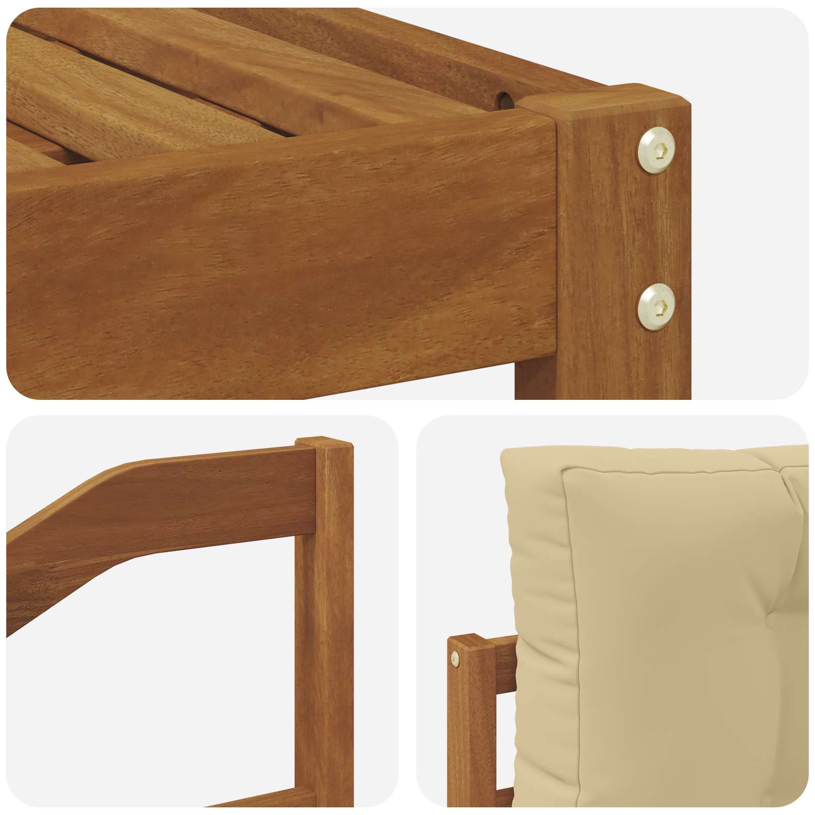Set vanjskih sofa s jastukom 5 pcs Prirodna i bež