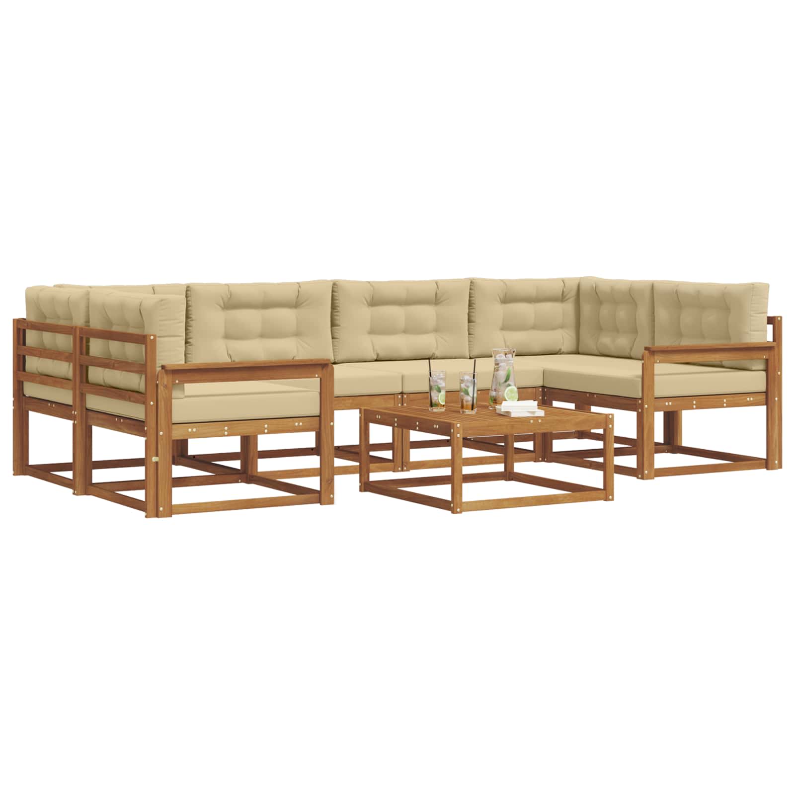 Set vanjskih sofa 7 pcs Prirodna i bež