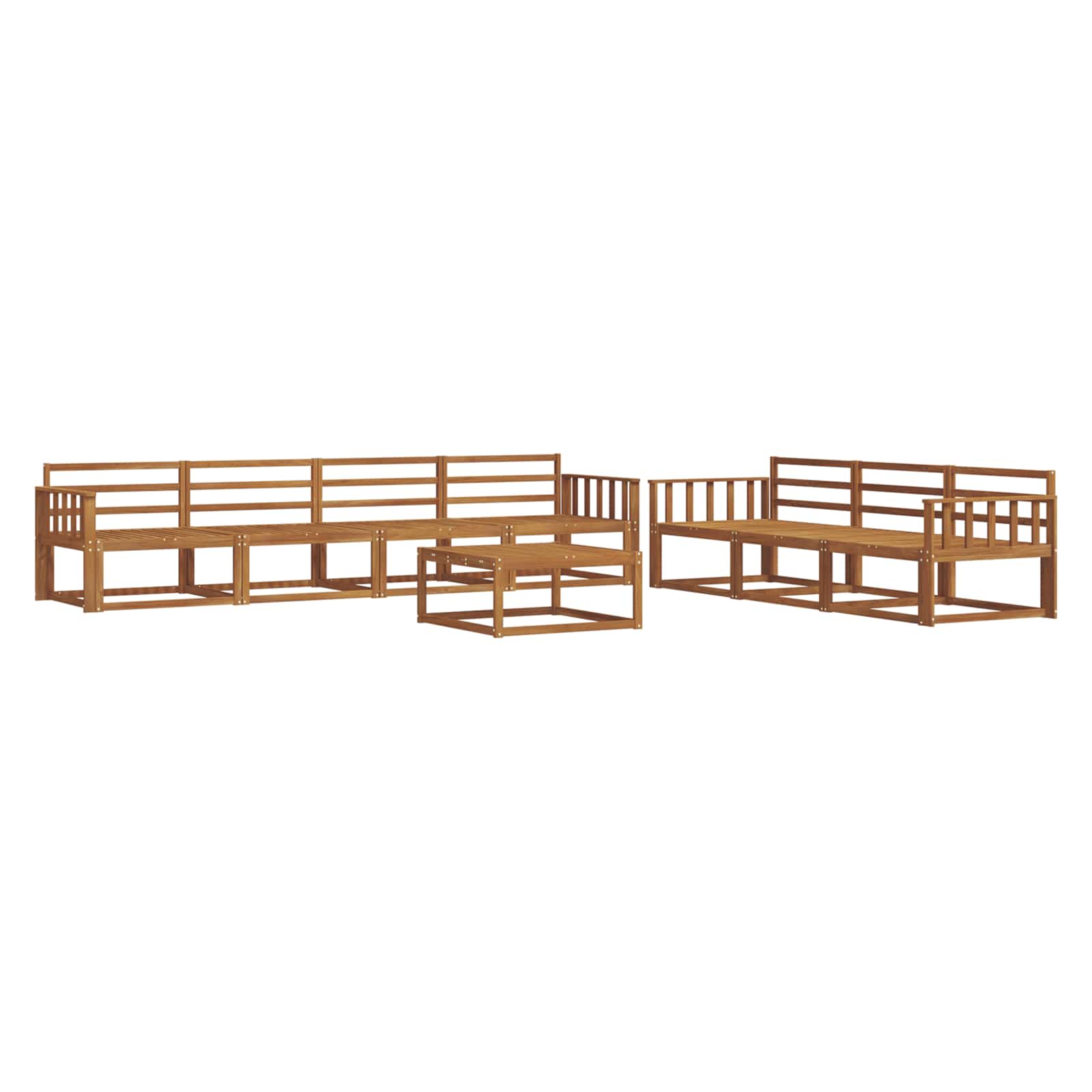 Set vanjskih sofa 8 pcs Prirodna Čvrsto drvo akacije