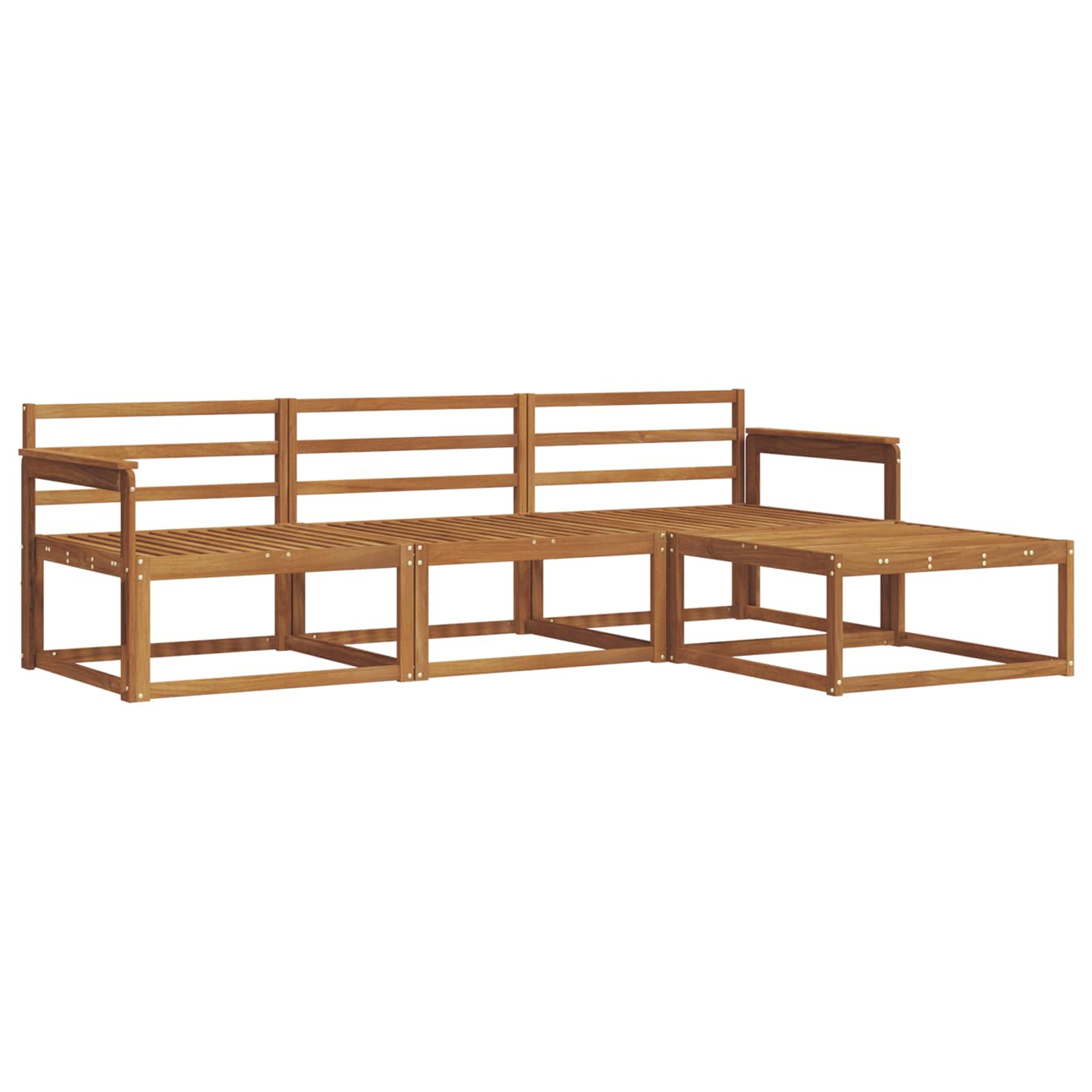 Set vanjskih sofa 4 pcs Prirodna Čvrsto drvo akacije
