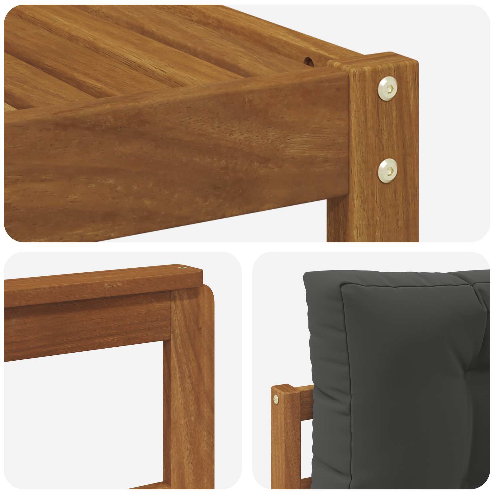 Set vanjskih sofa s jastukom 4 pcs Prirodna i antracit