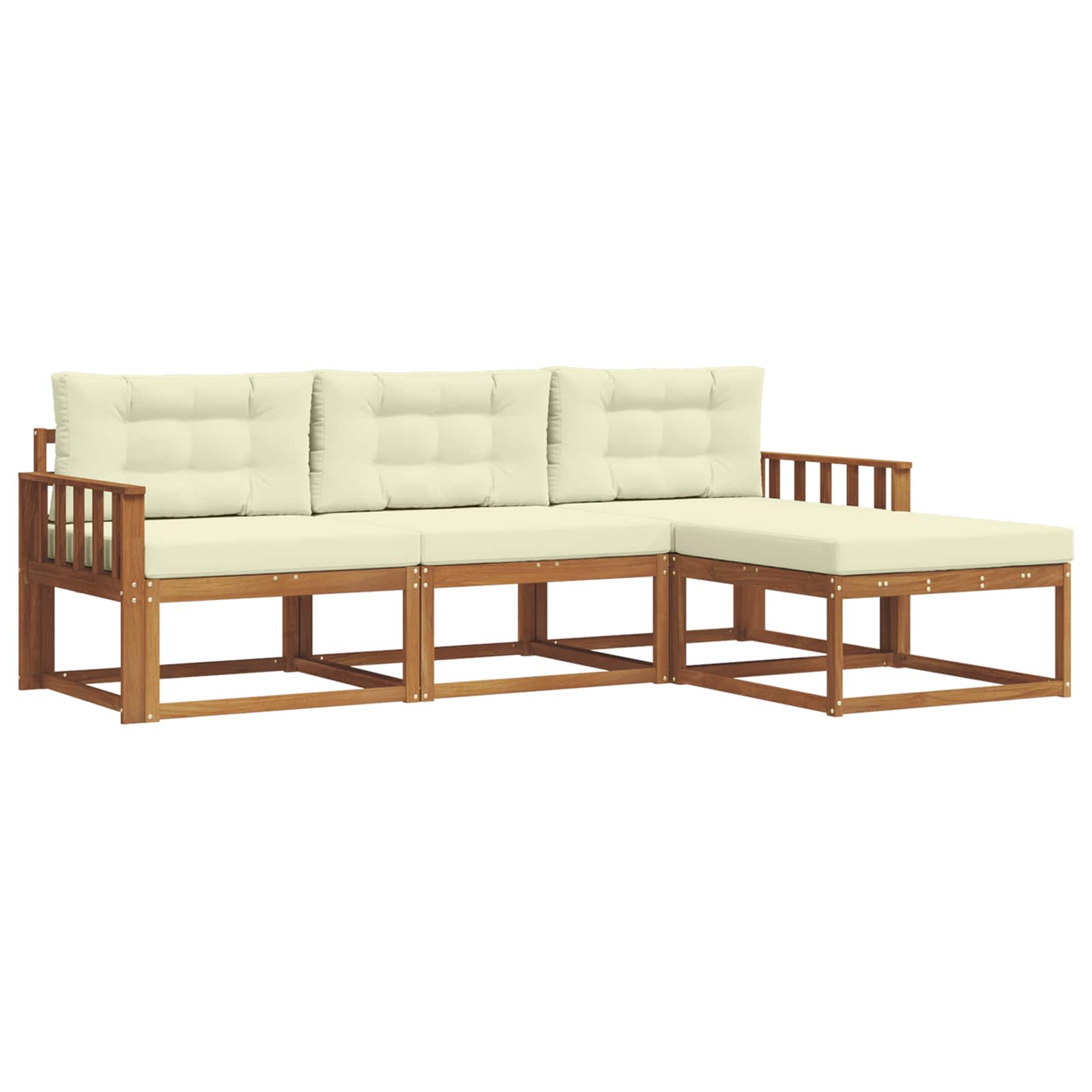 Set vanjskih sofa s jastukom 4 pcs Prirodna i krem