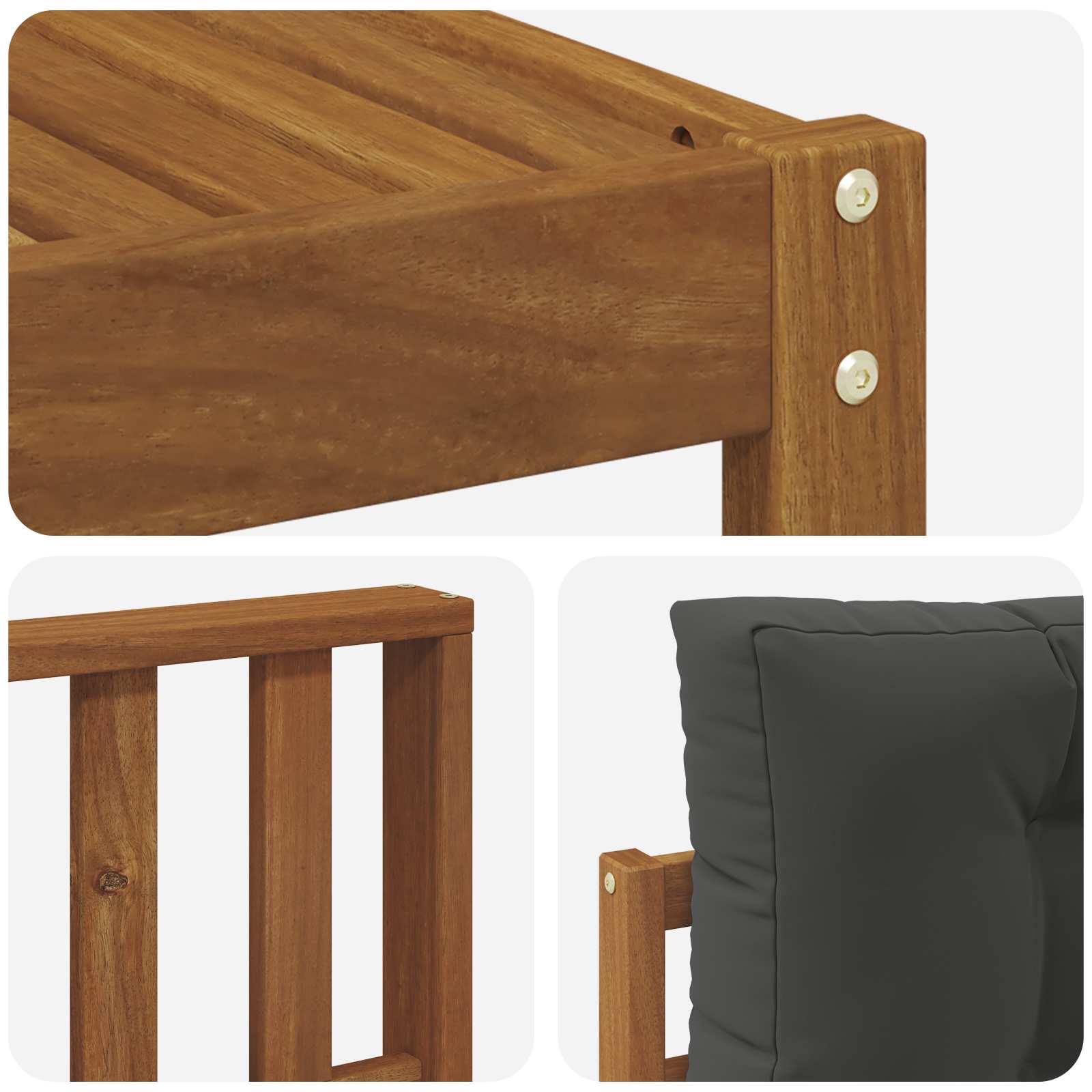 Set vanjskih sofa s jastukom 4 pcs Prirodna i antracit