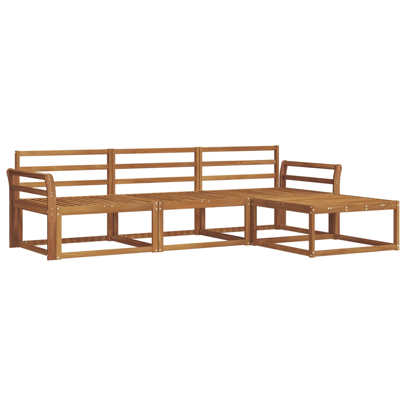 Set vanjskih sofa 4 pcs Prirodna Čvrsto drvo akacije