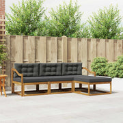 Set vanjskih sofa 4 kom. Prirodna i antracit Smeđa 245,5 x 162,5 x 73 cm