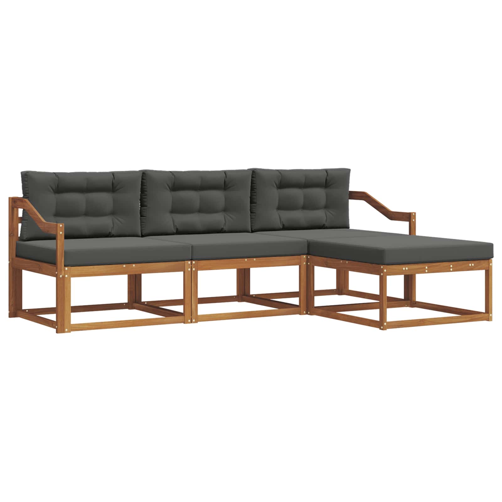Set vanjskih sofa s jastukom 4 pcs Prirodna i antracit