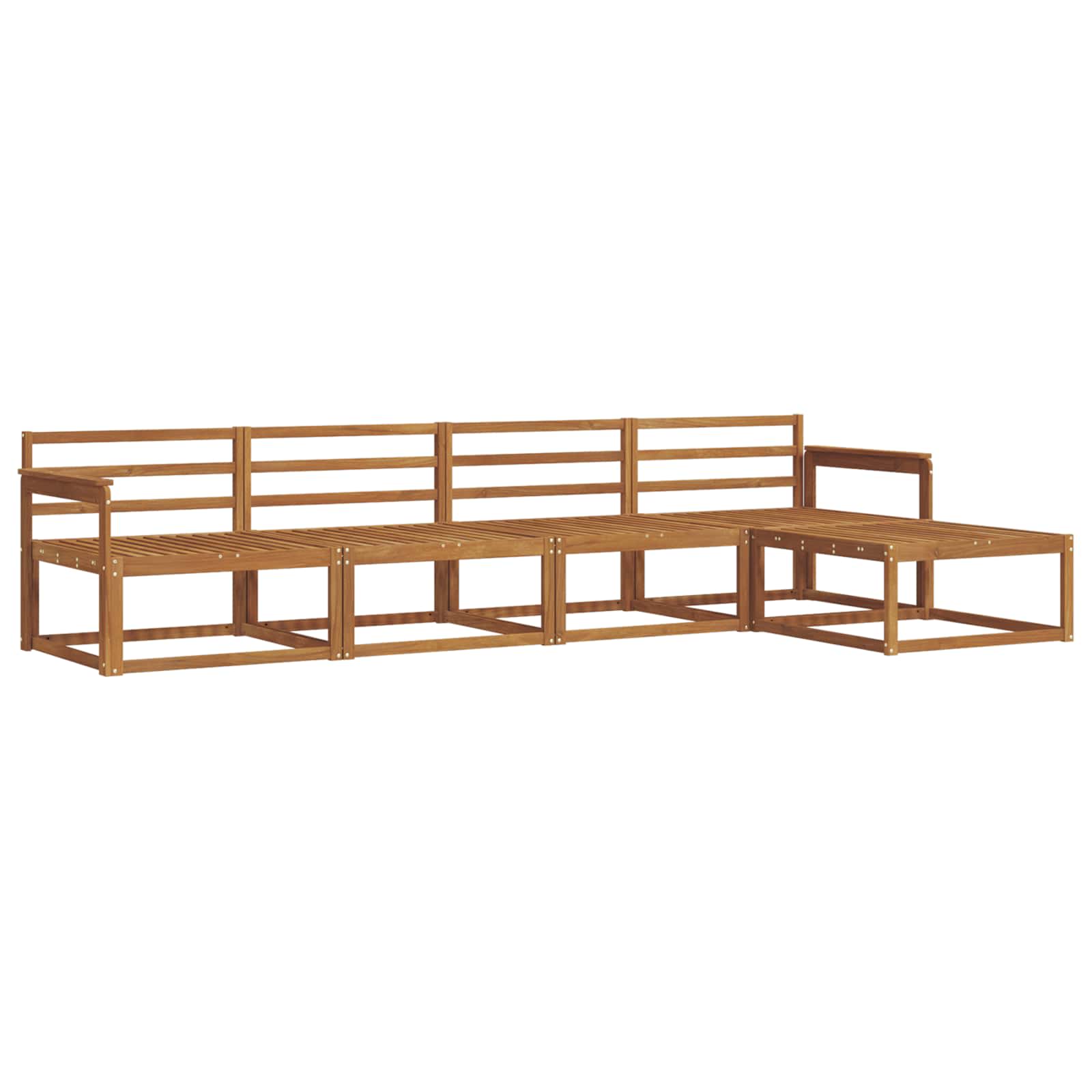 Set vanjskih sofa 5 pcs Prirodna Čvrsto drvo akacije