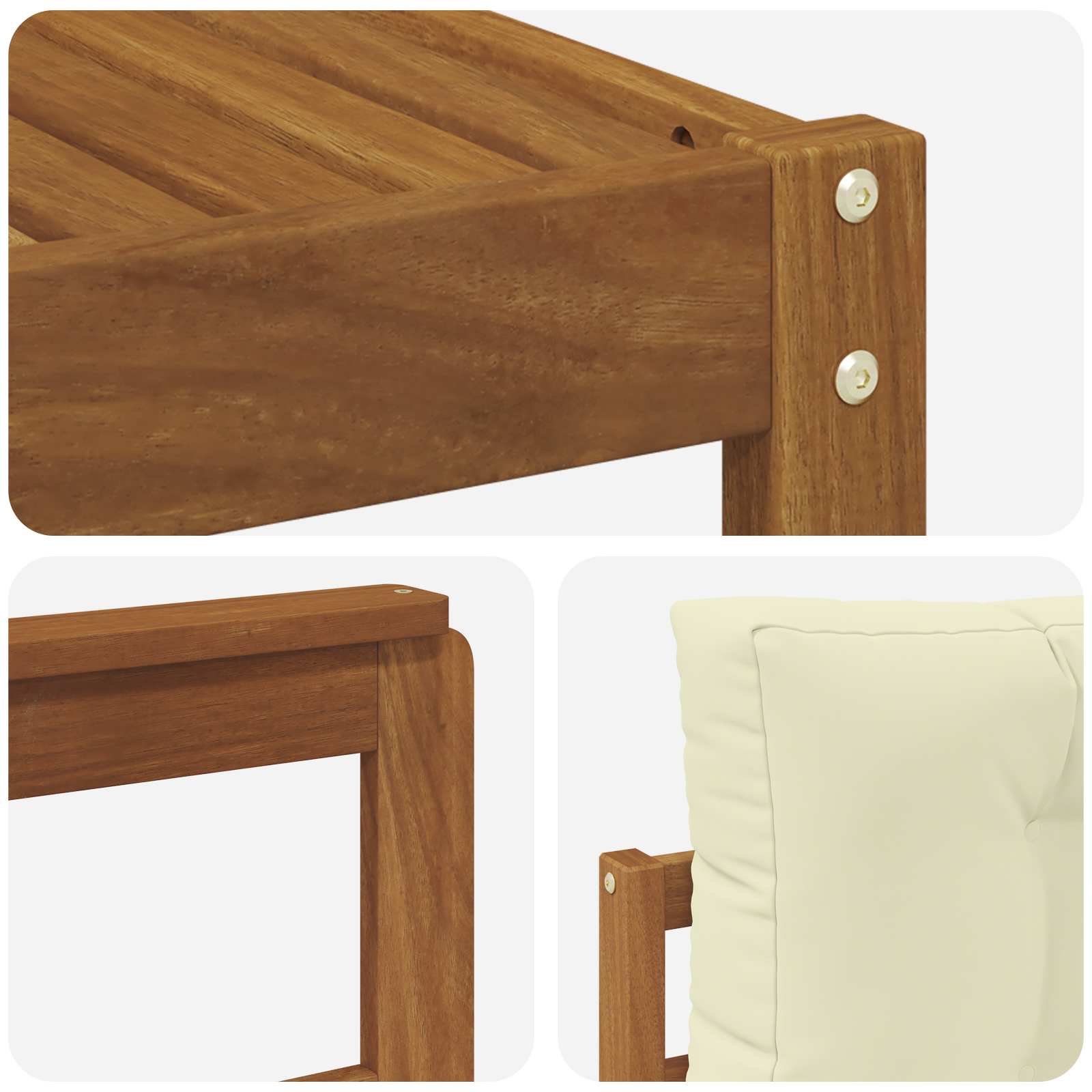 Set vanjskih sofa s jastukom 5 pcs Prirodna i krem