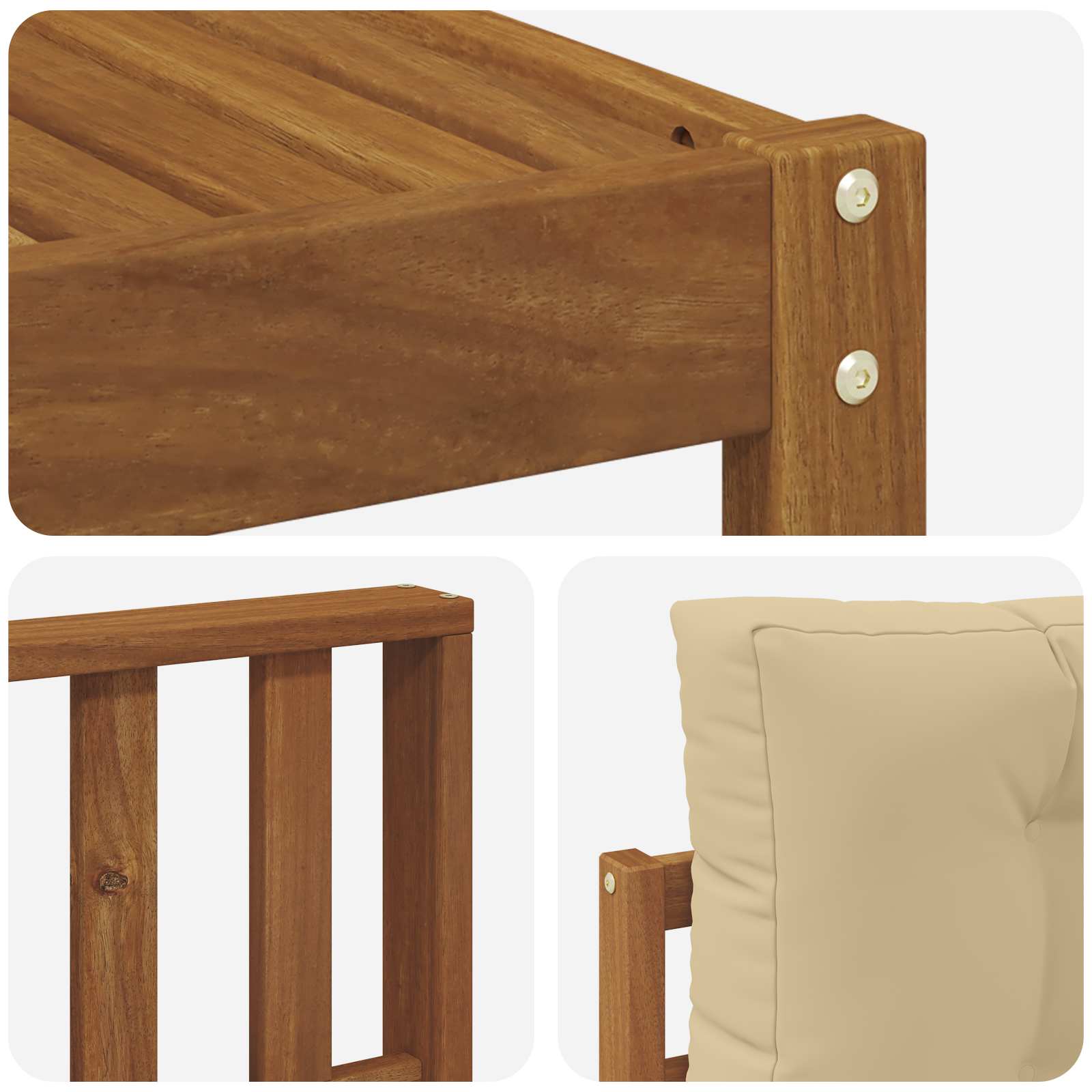 Set vanjskih sofa s jastukom 5 pcs Prirodna i bež