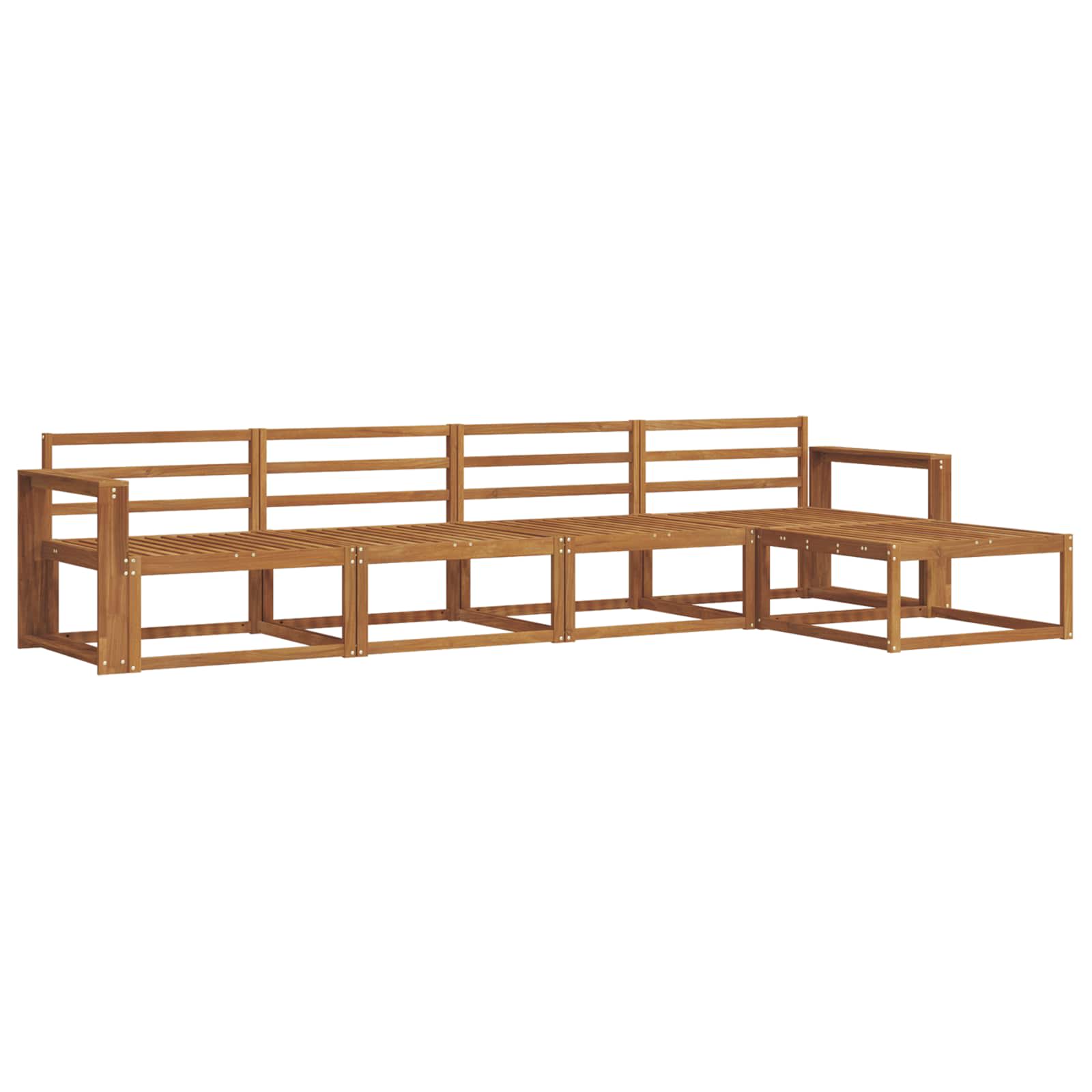 Set vanjskih sofa 5 pcs Prirodna Čvrsto drvo akacije