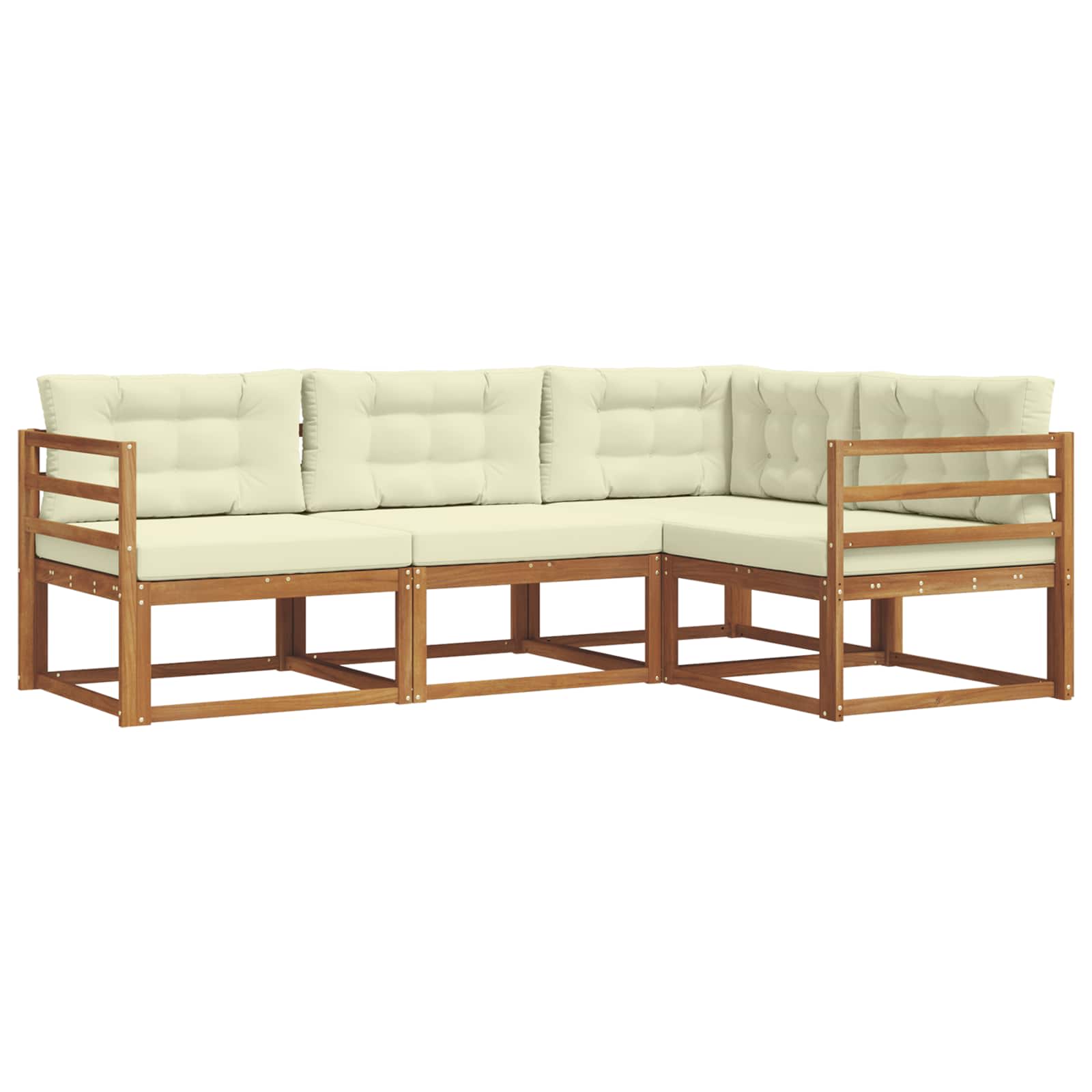 Set vanjskih sofa s jastukom 4 pcs Prirodna i krem