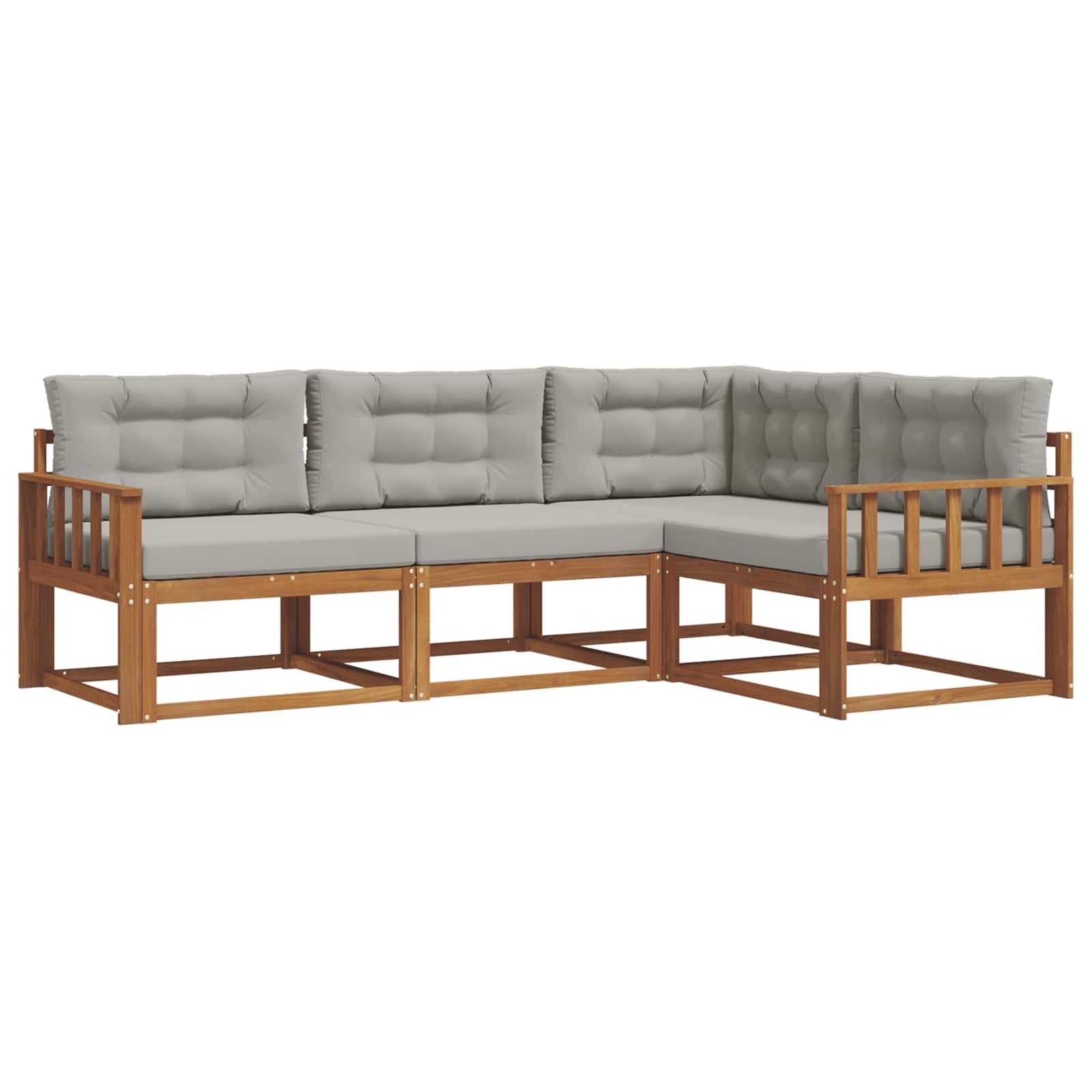 Set vanjskih sofa s jastukom 4 pcs Prirodna i svijetlo siva