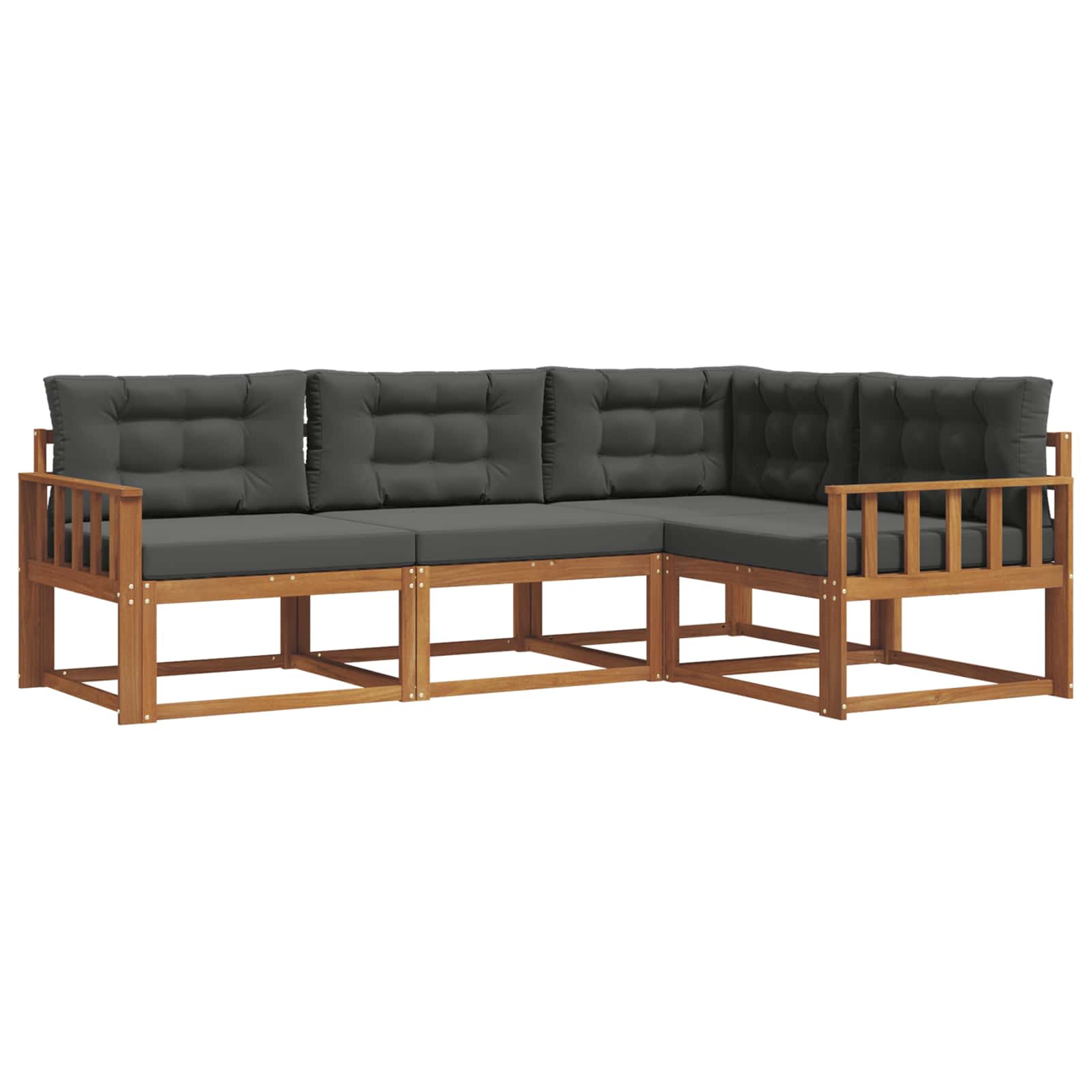 Set vanjskih sofa s jastukom 4 pcs Prirodna i antracit