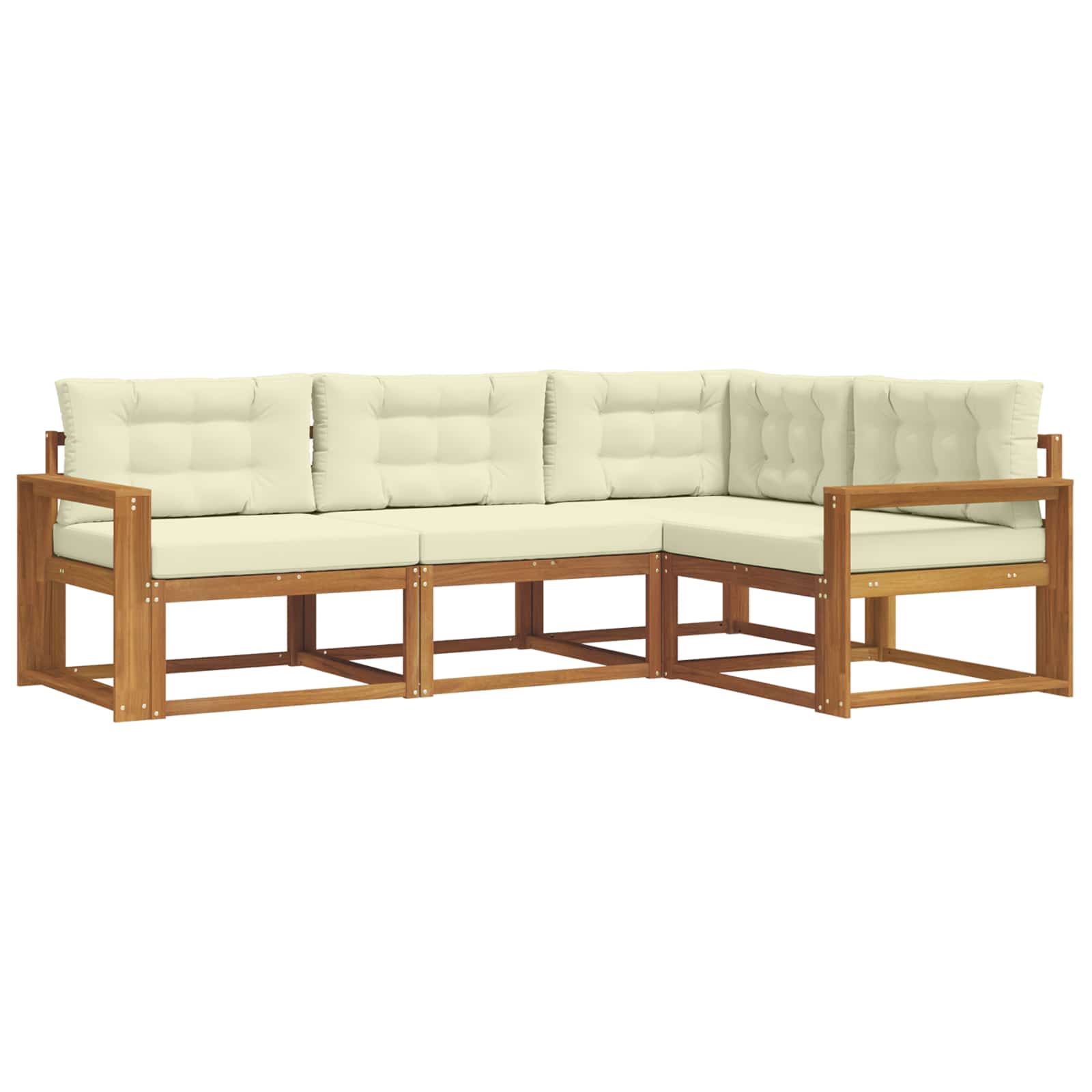Set vanjskih sofa s jastukom 4 pcs Prirodna i krem