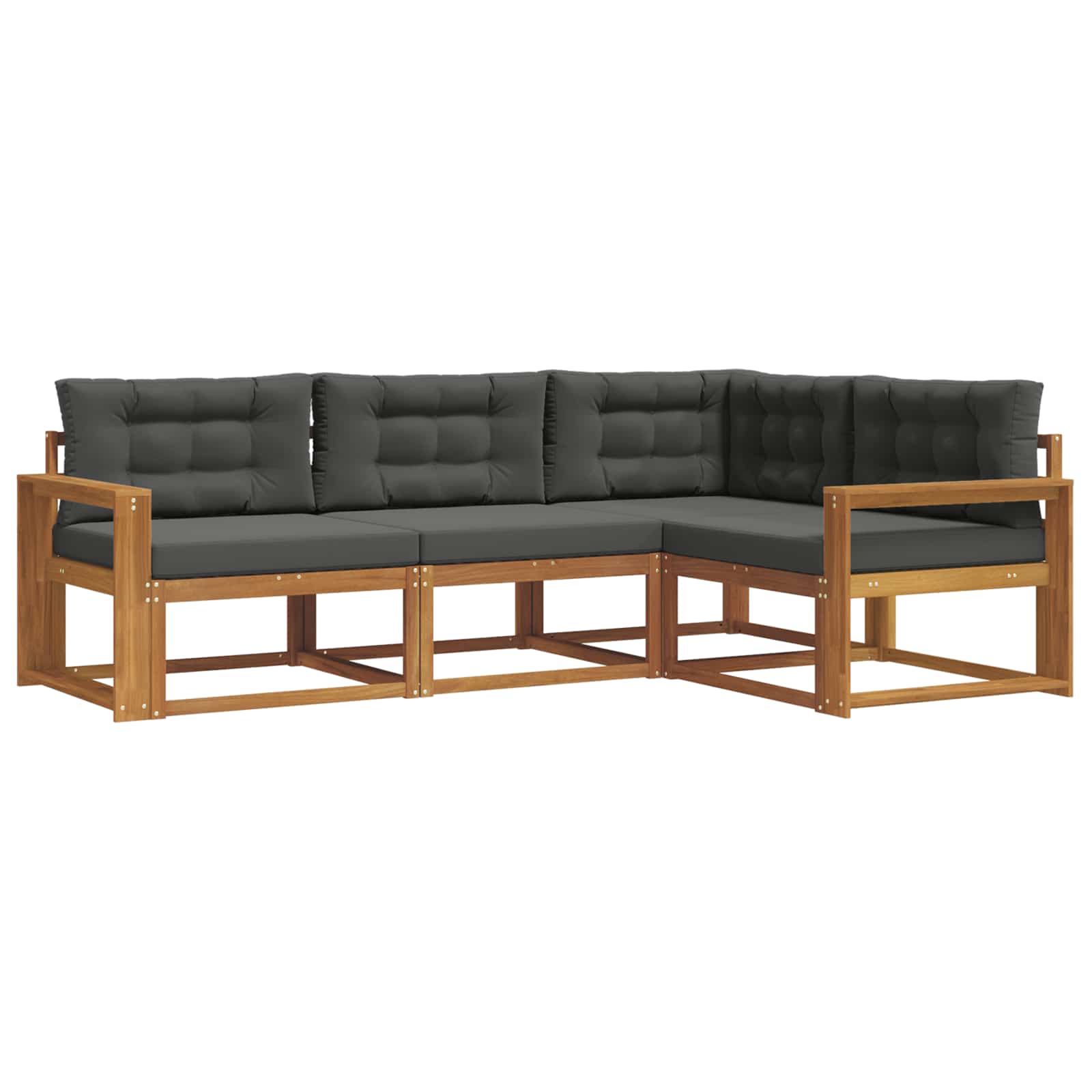 Set vanjskih sofa s jastukom 4 pcs Prirodna i antracit