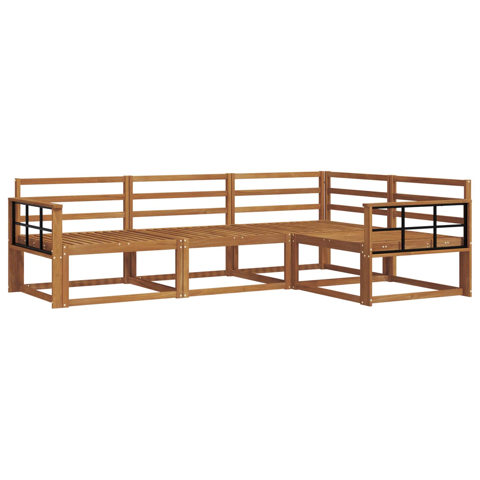 Set vanjskih sofa 4 pcs Prirodna Čvrsto drvo akacije