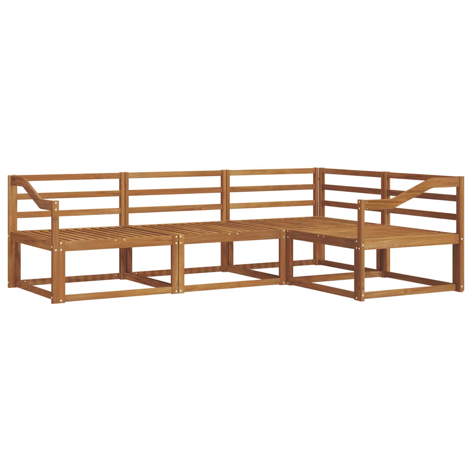 Set vanjskih sofa 4 pcs Prirodna Čvrsto drvo akacije