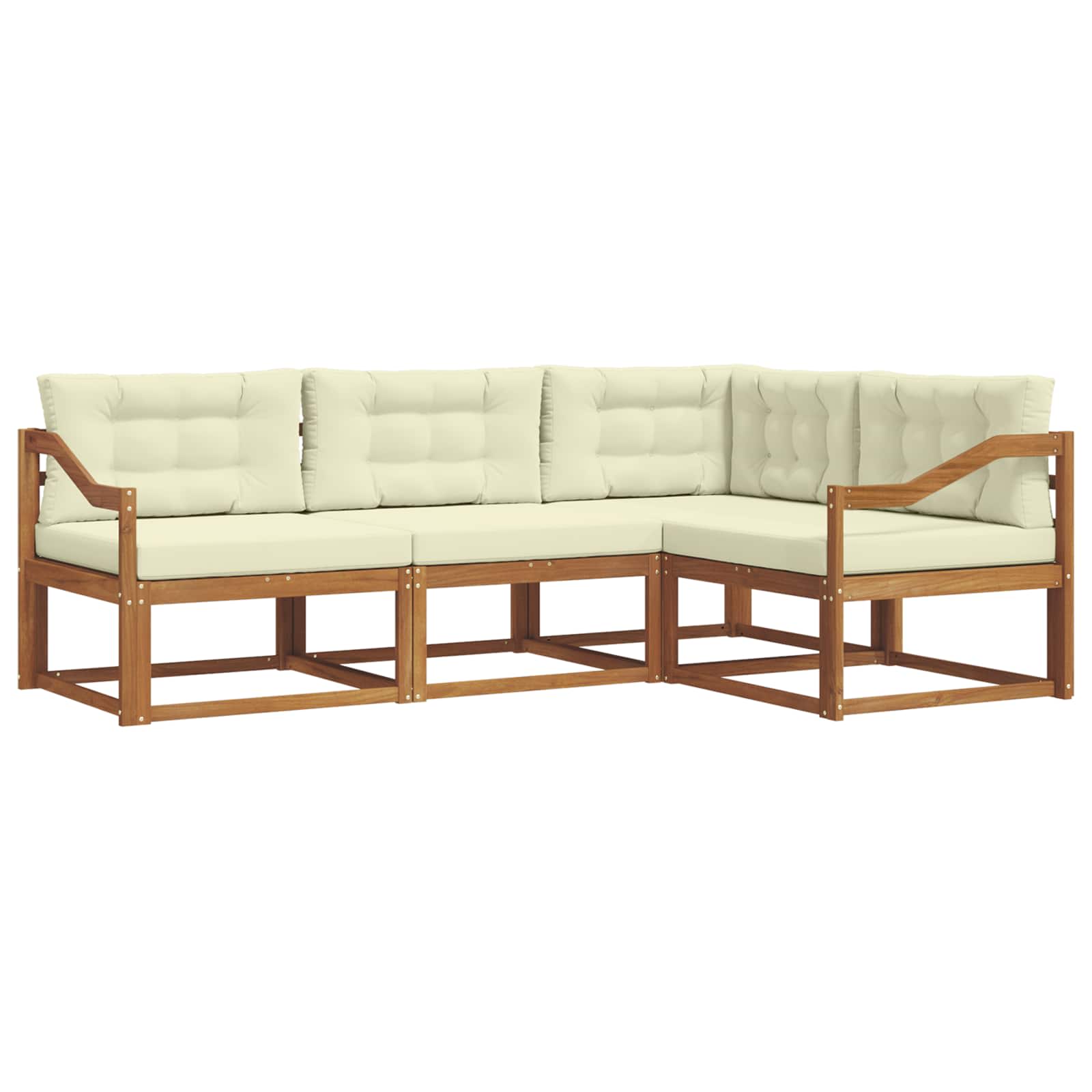 Set vanjskih sofa s jastukom 4 pcs Prirodna i krem