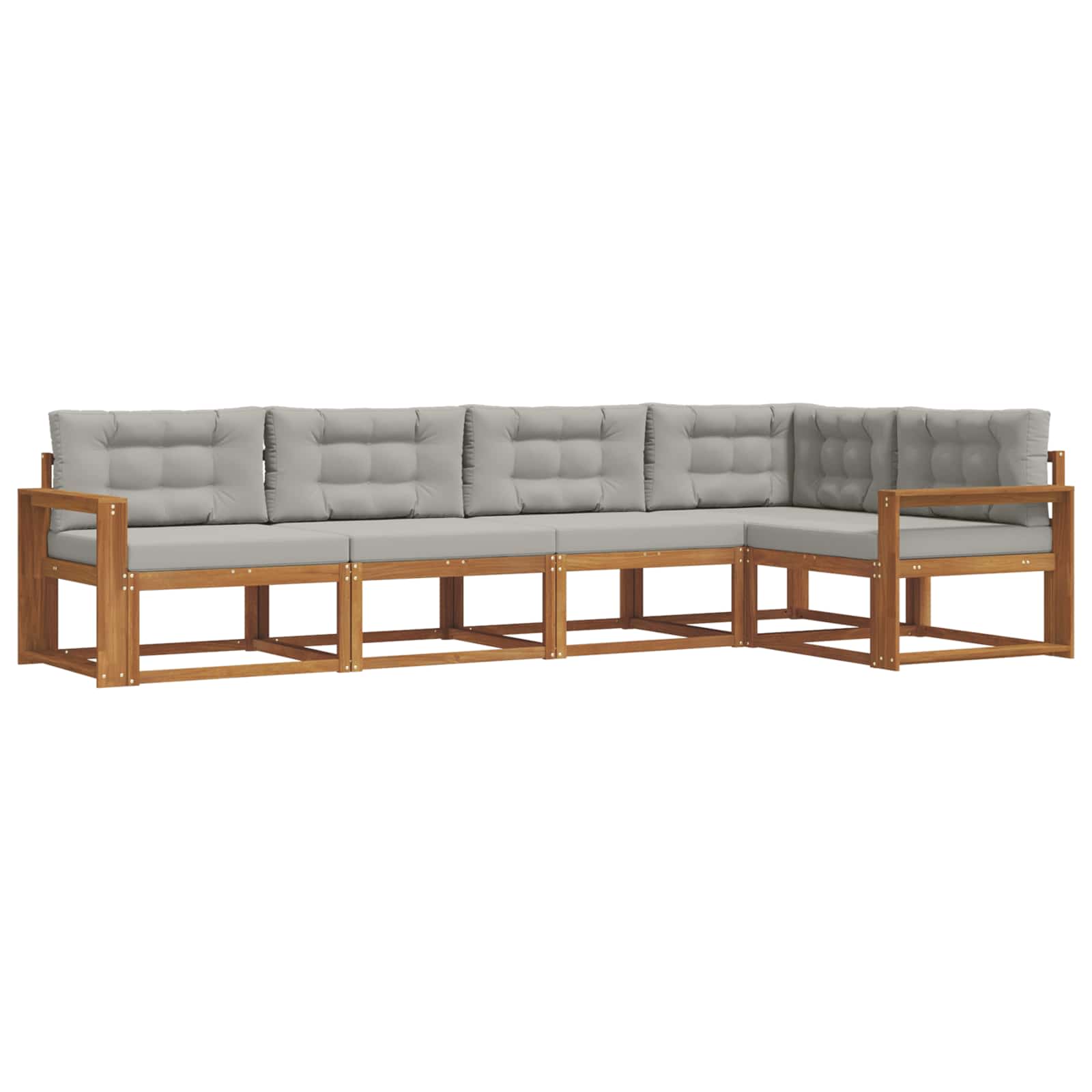 Set vanjskih sofa s jastukom 5 pcs Prirodna i svjetlosiva