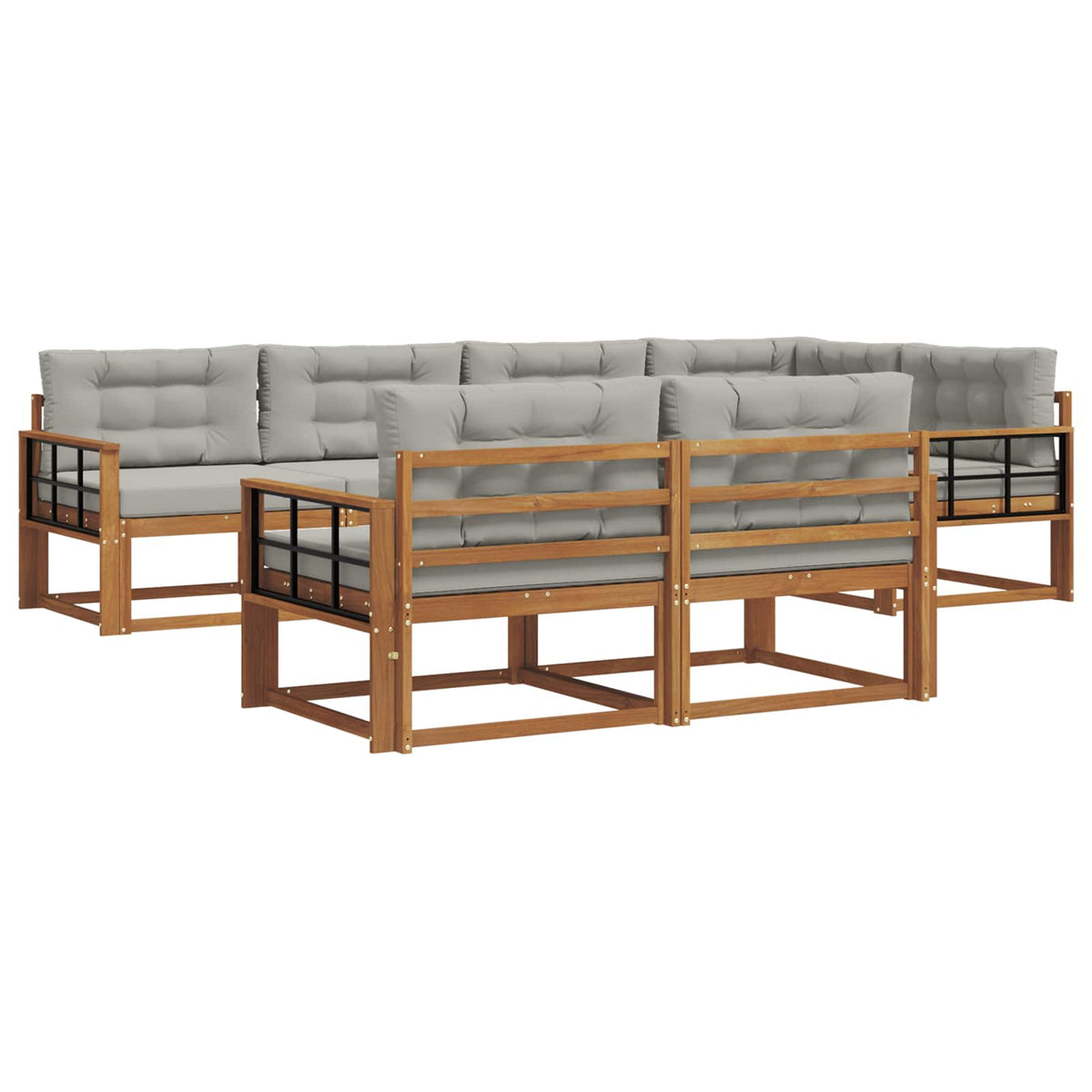 Set vanjskih sofa 8 kom. Prirodna i svjetlosiva