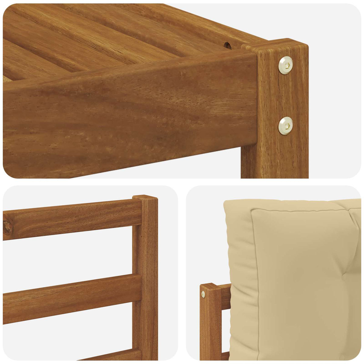 Set vanjskih sofa 6 kom. Prirodna i bež Smeđa 325 x 166,5 x 73 cm