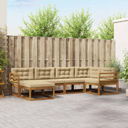 Set vanjskih sofa 6 kom. Prirodna i bež Smeđa 325 x 166,5 x 73 cm