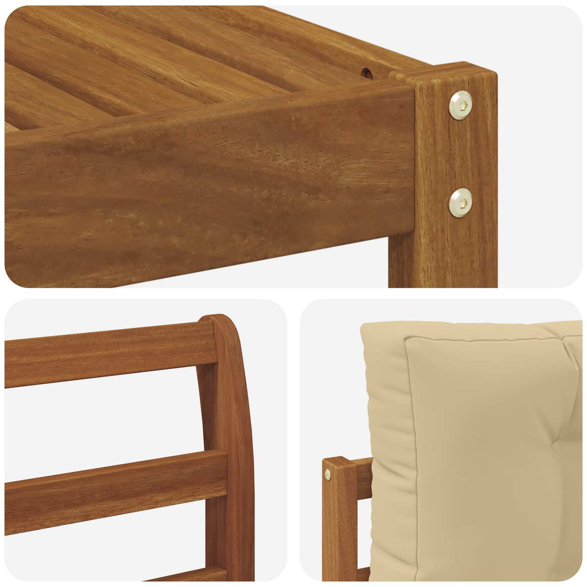 Set vanjskih sofa 6 kom. Prirodna i bež Smeđa 329 x 170,5 x 73 cm