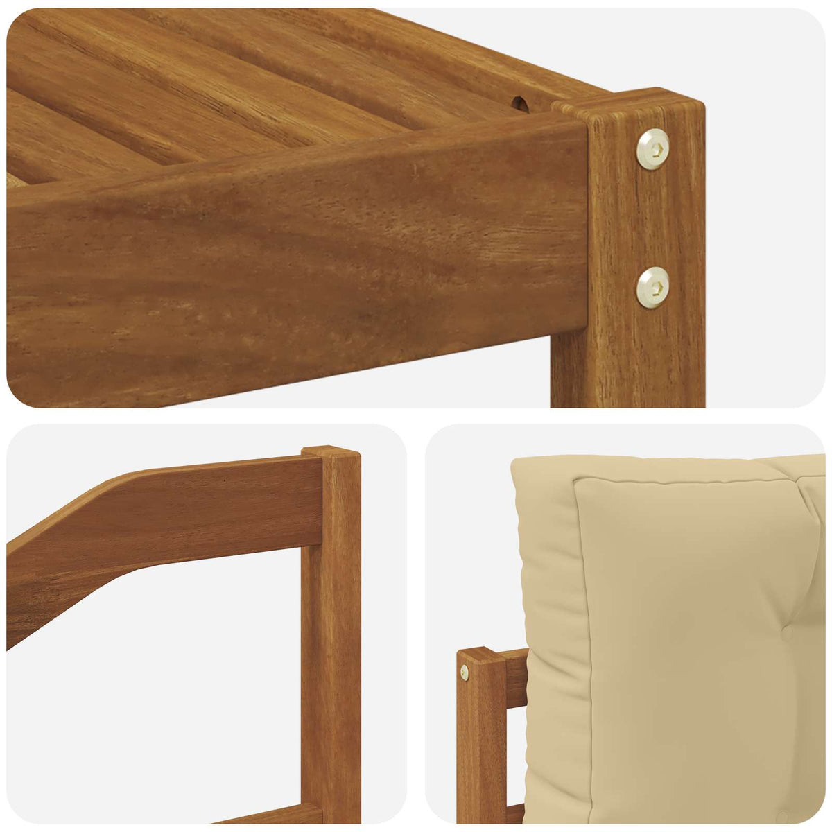 Set vanjskih sofa 6 kom. Prirodna i bež Smeđa 325 x 166,5 x 73 cm