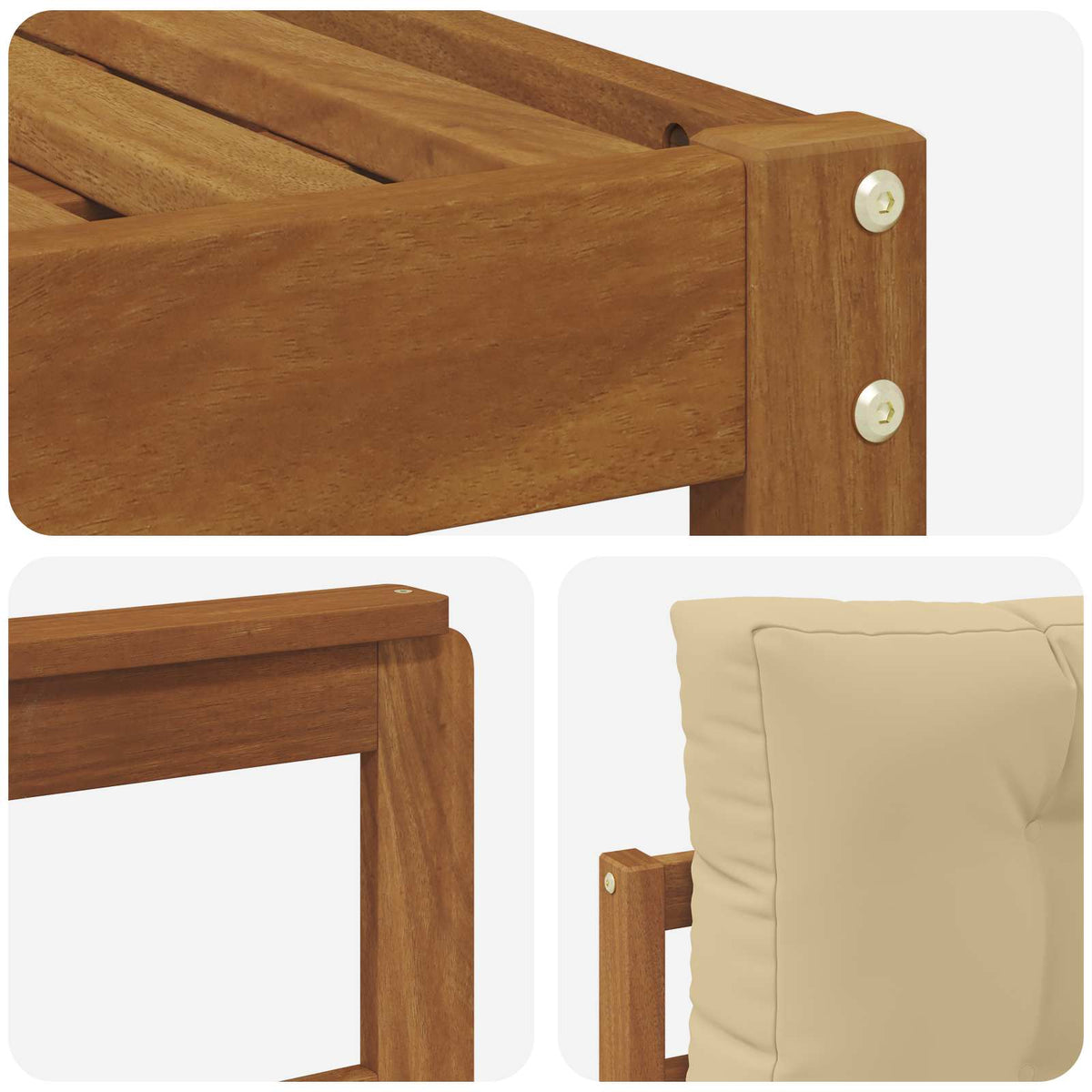 Set vanjskih sofa 6 kom. Prirodna i bež Smeđa 329 x 162,5 x 73 cm