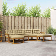 Set vanjskih sofa 6 kom. Prirodna i bež Smeđa 329 x 162,5 x 73 cm