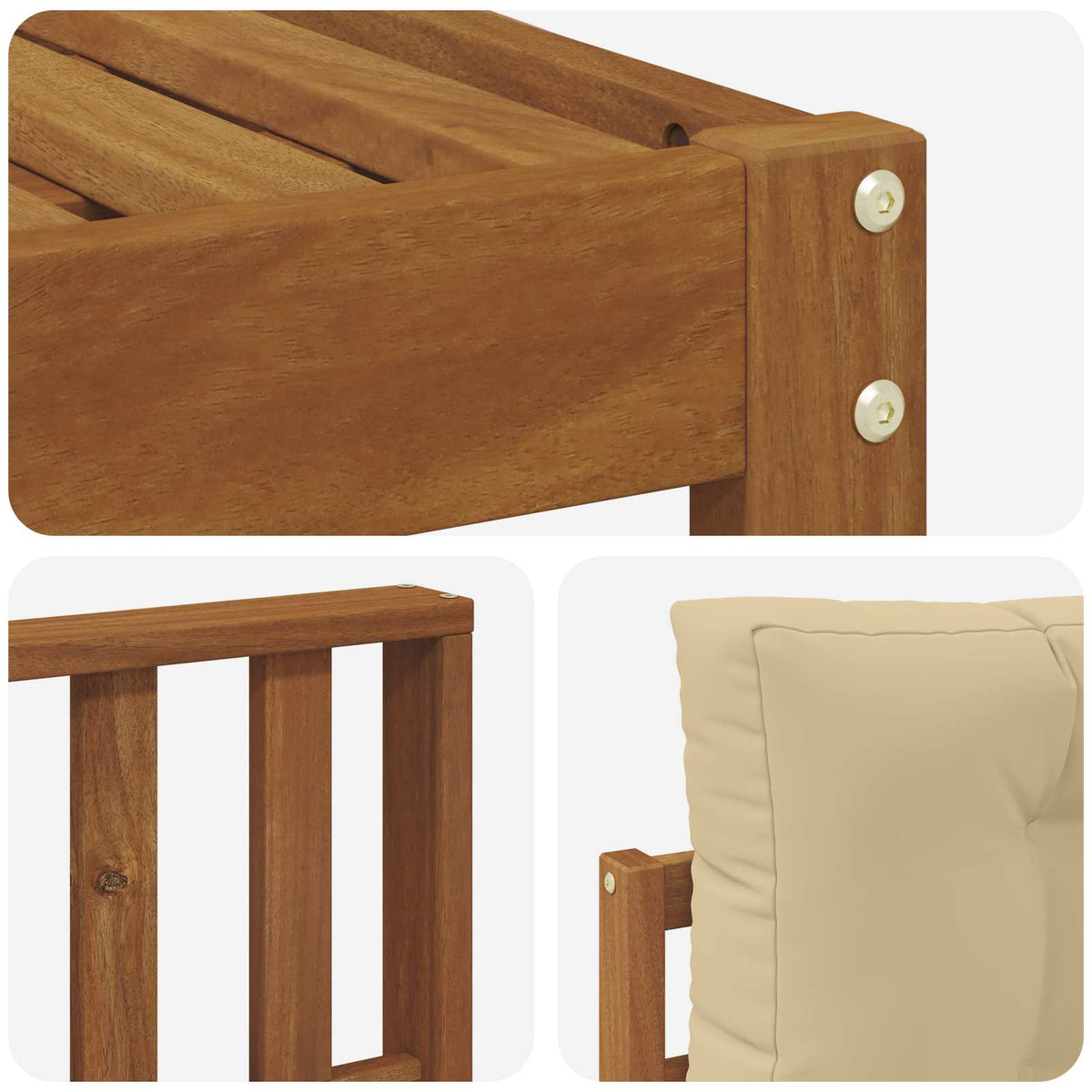 Set vanjskih sofa 6 kom. Prirodna i bež Smeđa 329 x 162,5 x 73 cm