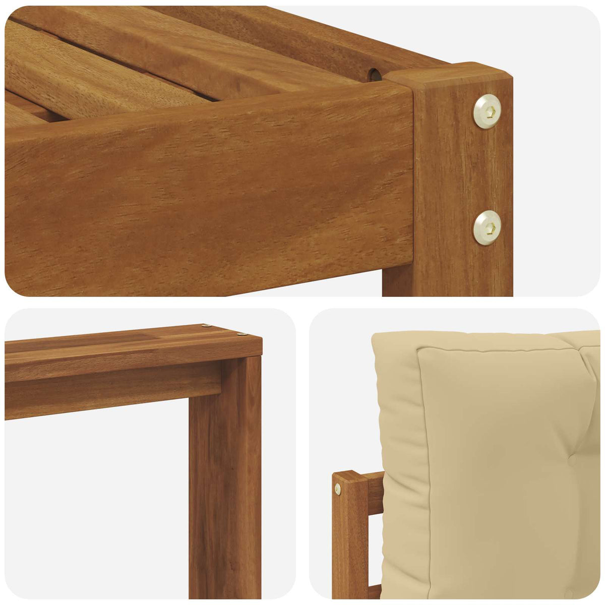 Set vanjskih sofa 6 kom. Prirodna i bež Smeđa 337 x 162,5 x 73 cm