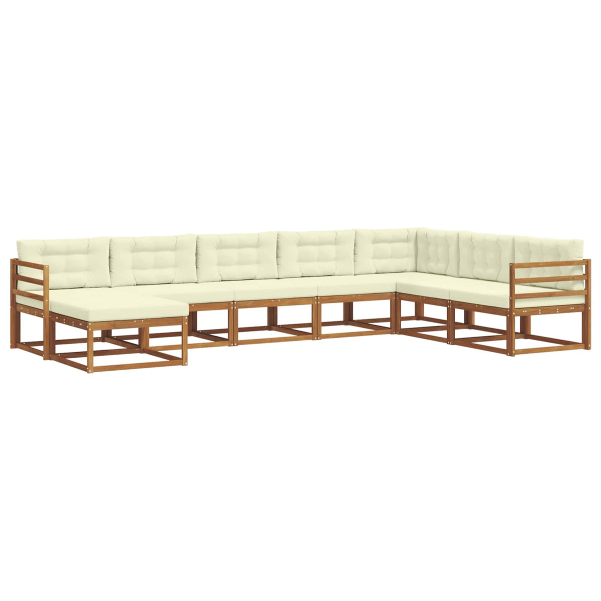 Set vanjskih sofa 8 kom. Prirodna i krem Smeđa 404 x 245,5 x 73 cm