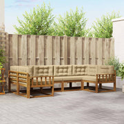 Set vanjskih sofa 6 kom. Prirodna i bež Smeđa 325 x 168,5 x 73 cm