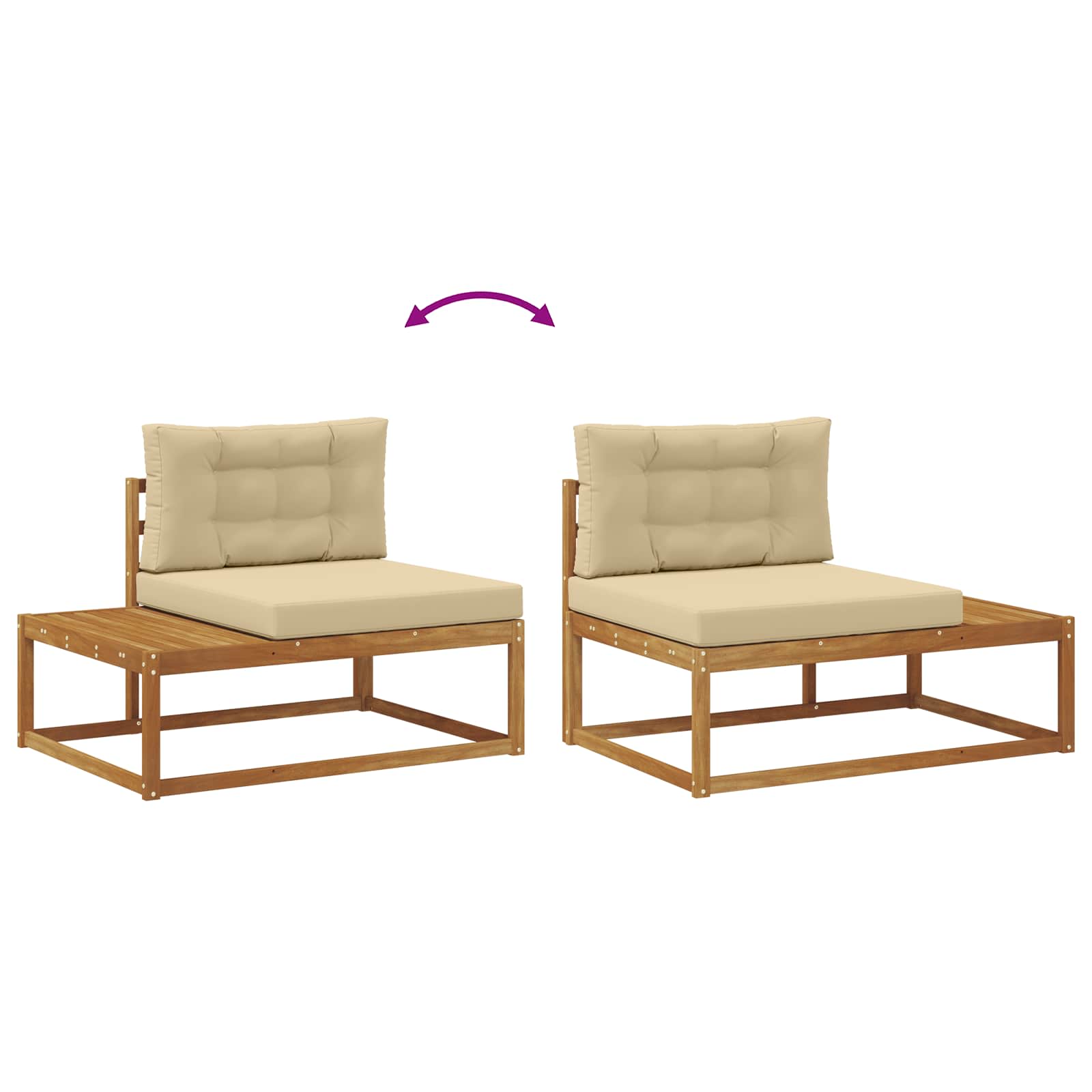 Set vanjskih sofa s jastukom Prirodna i bež