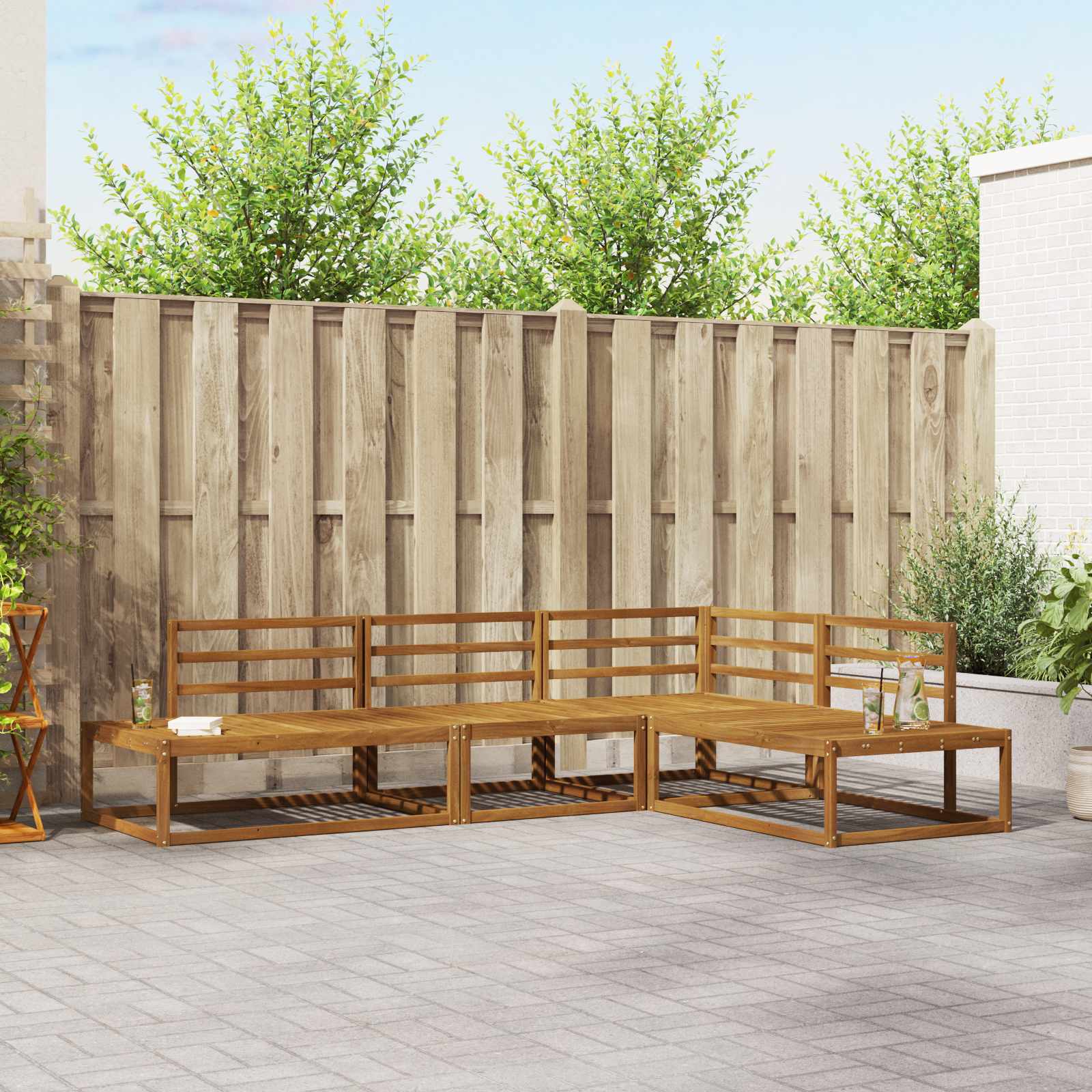 Set vanjskih sofa Prirodna Čvrsto drvo akacije