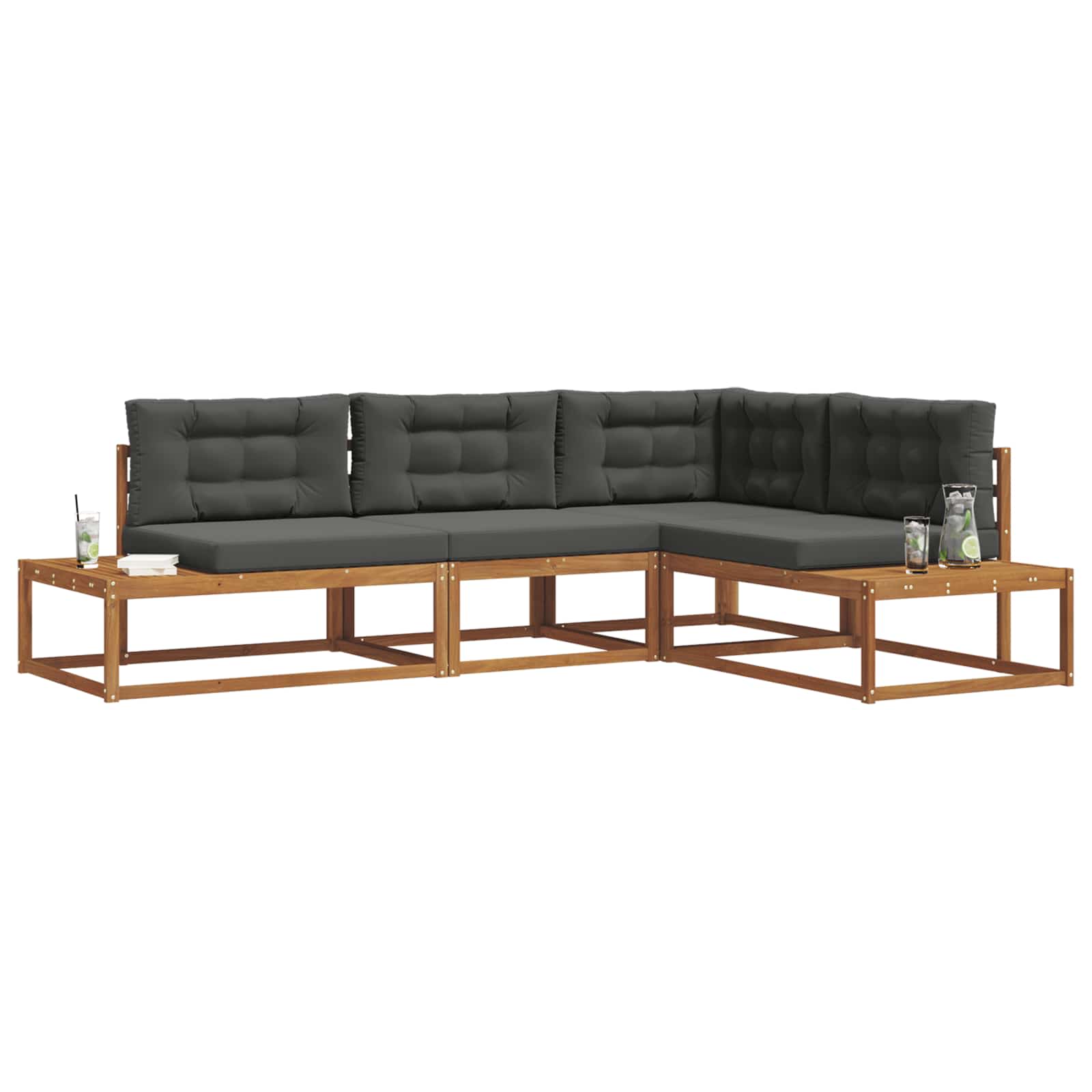 Set vanjskih sofa Prirodna i antracit
