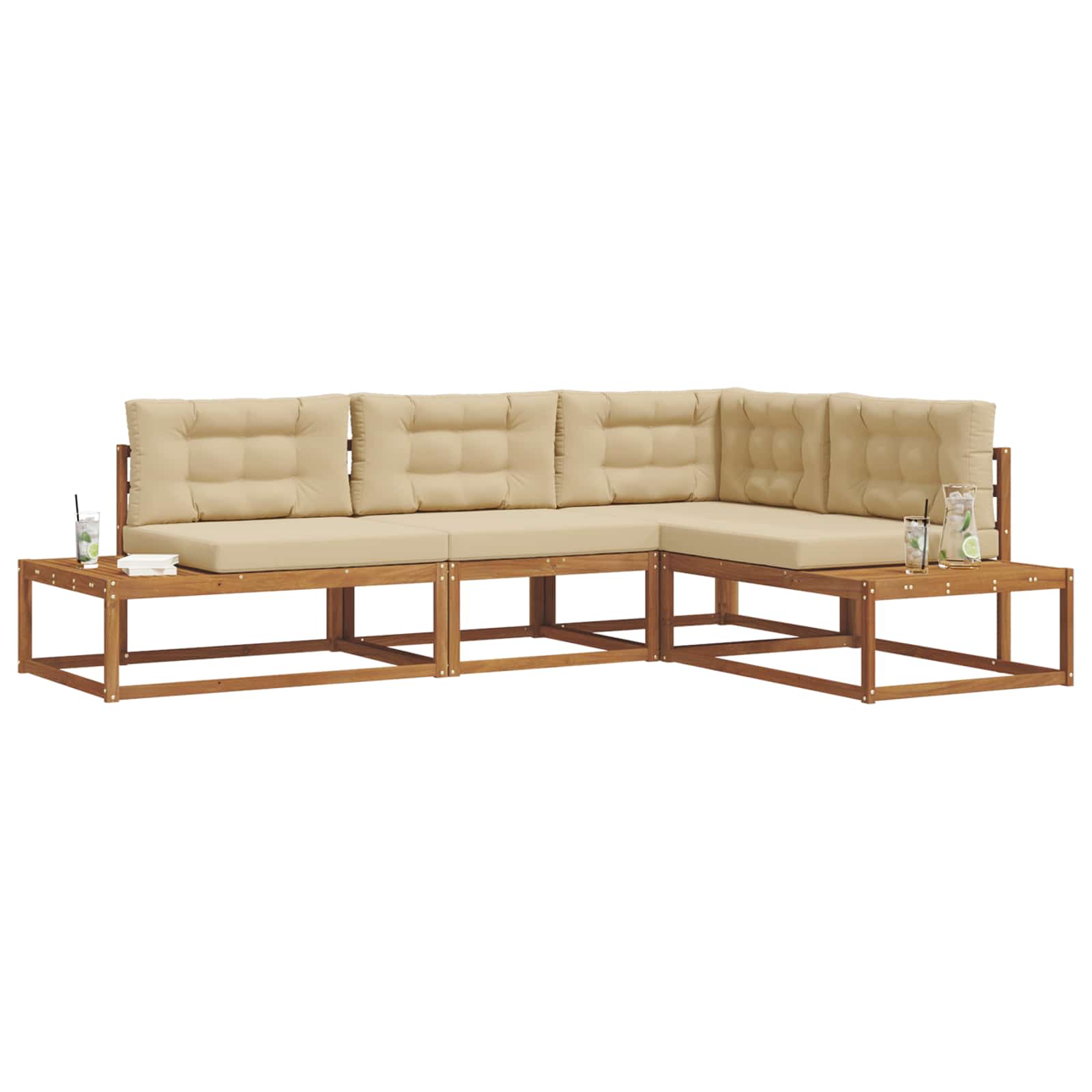 Set vanjskih sofa Prirodna i bež