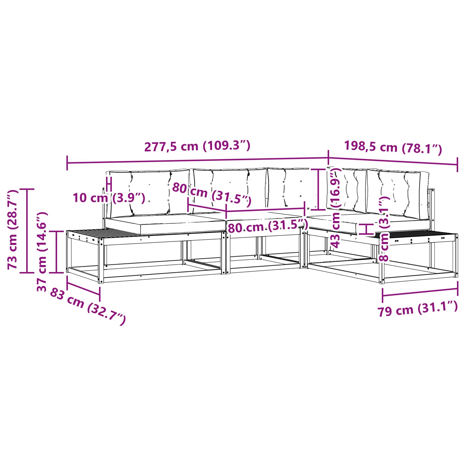 Set vanjskih sofa Prirodna i bež