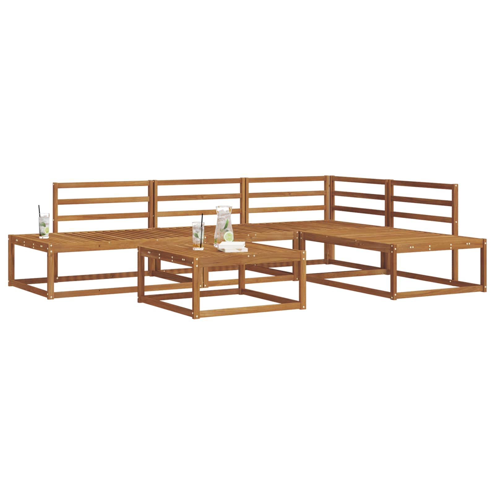 Set vanjskih sofa Prirodna Čvrsto drvo akacije