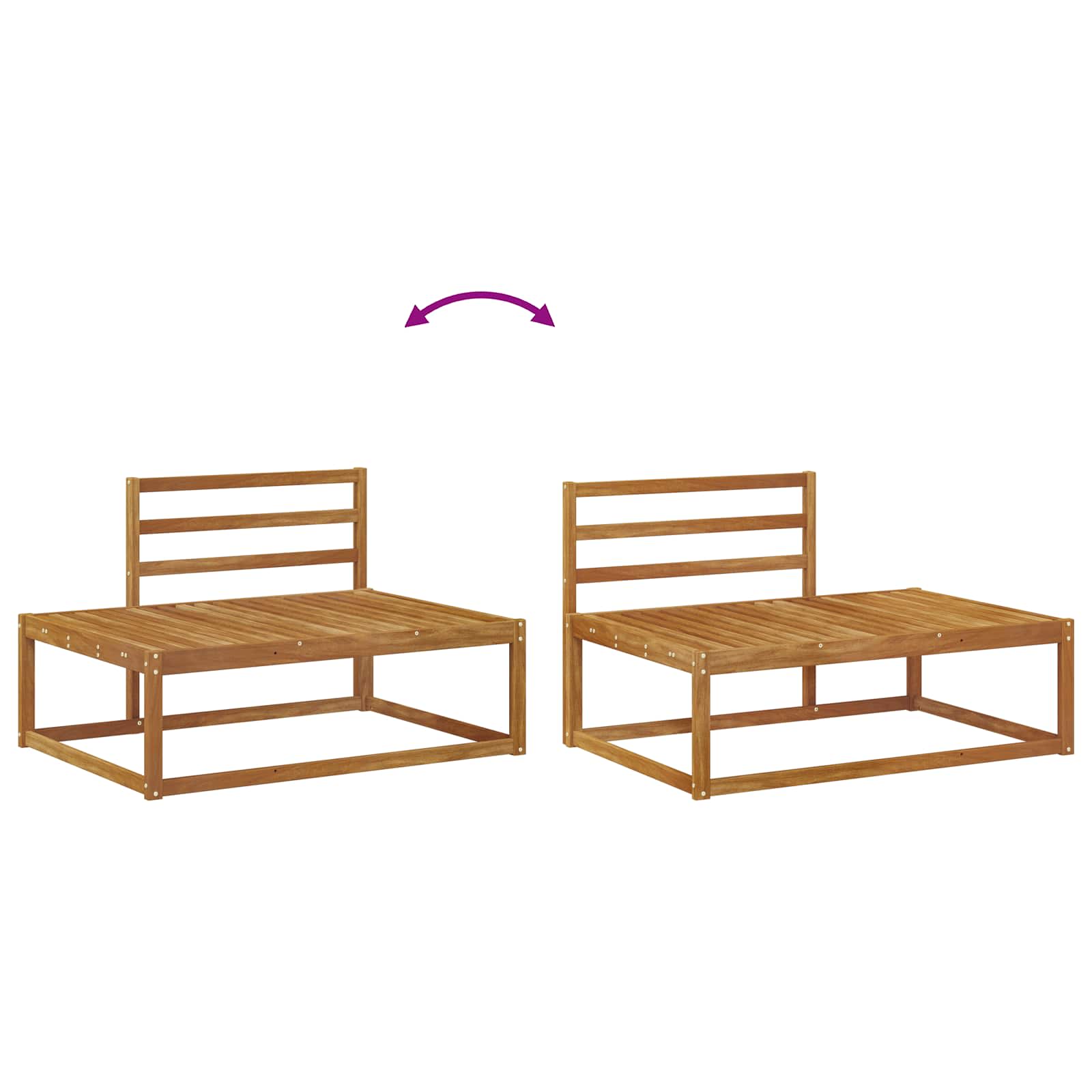 Set vanjskih sofa Prirodna Čvrsto drvo akacije