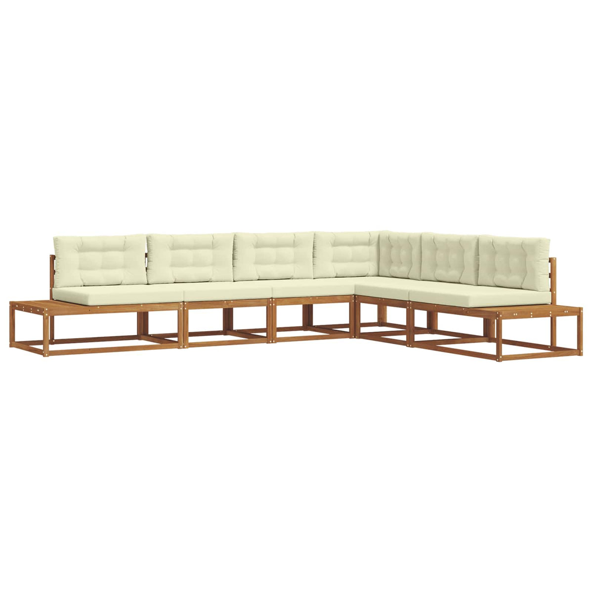 Set vanjskih sofa 6 kom. Prirodna i krem