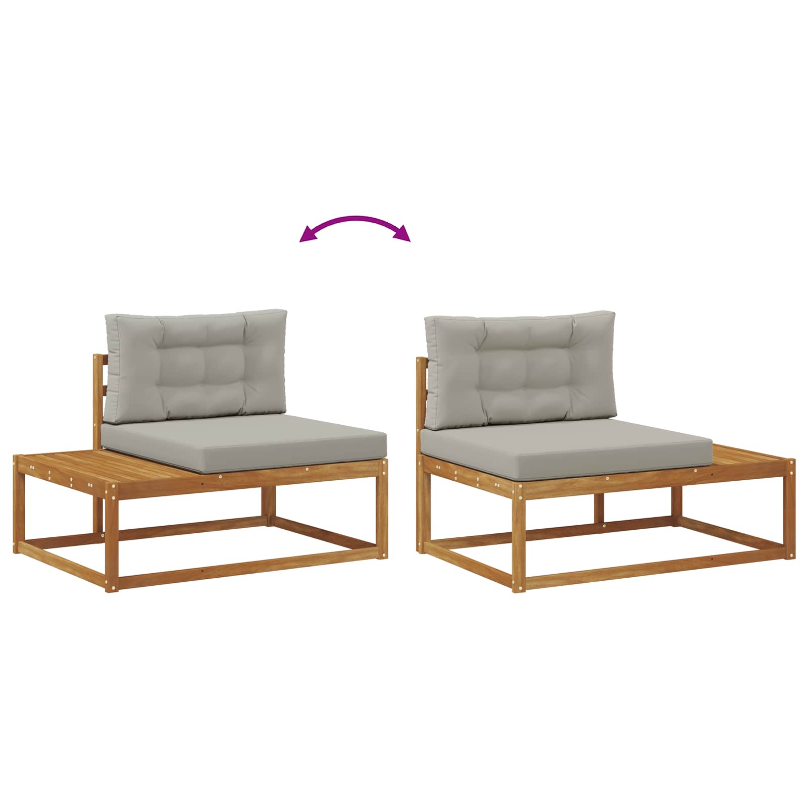 Set vanjskih sofa Prirodna i svijetlo siva