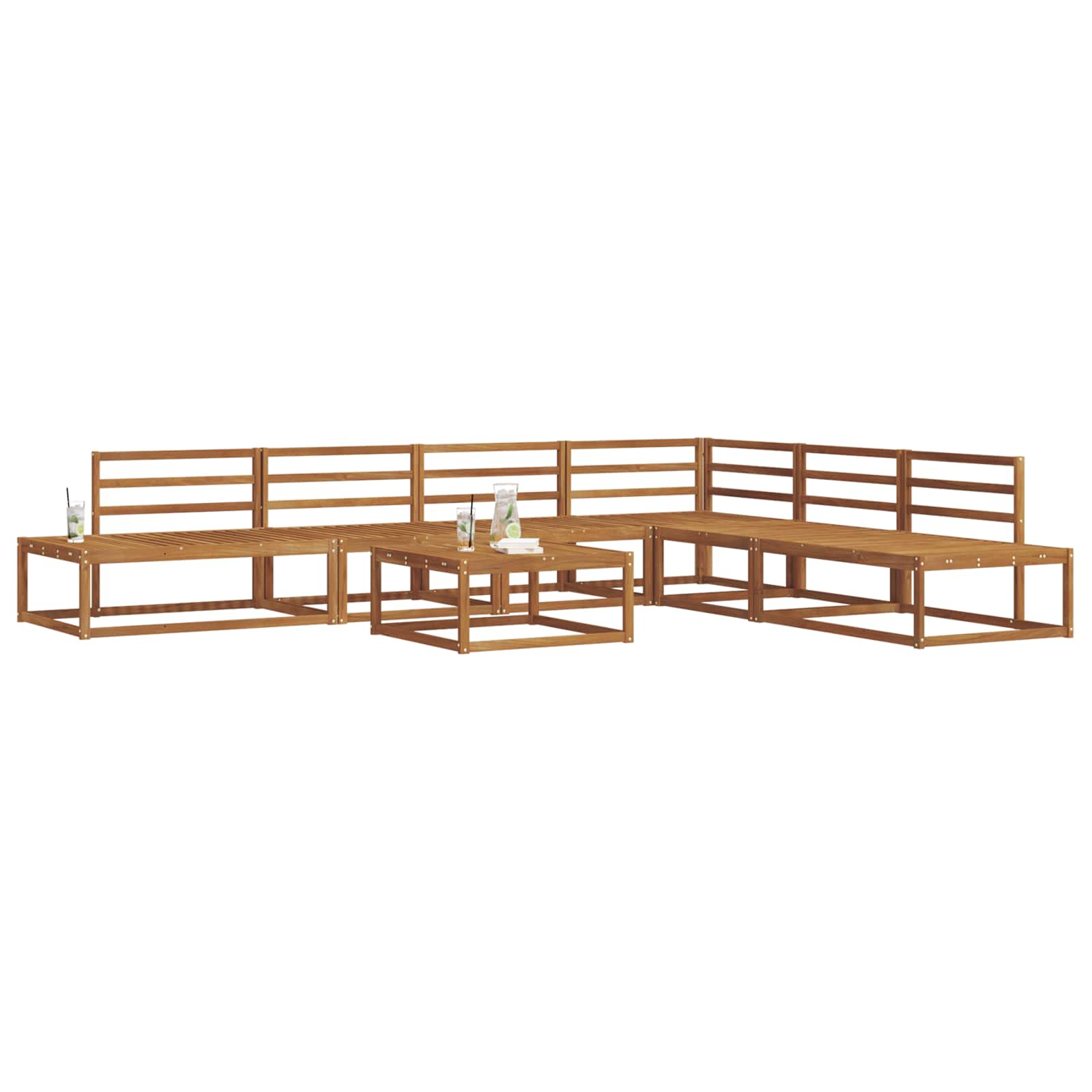Set vanjskih sofa Prirodna Čvrsto drvo akacije