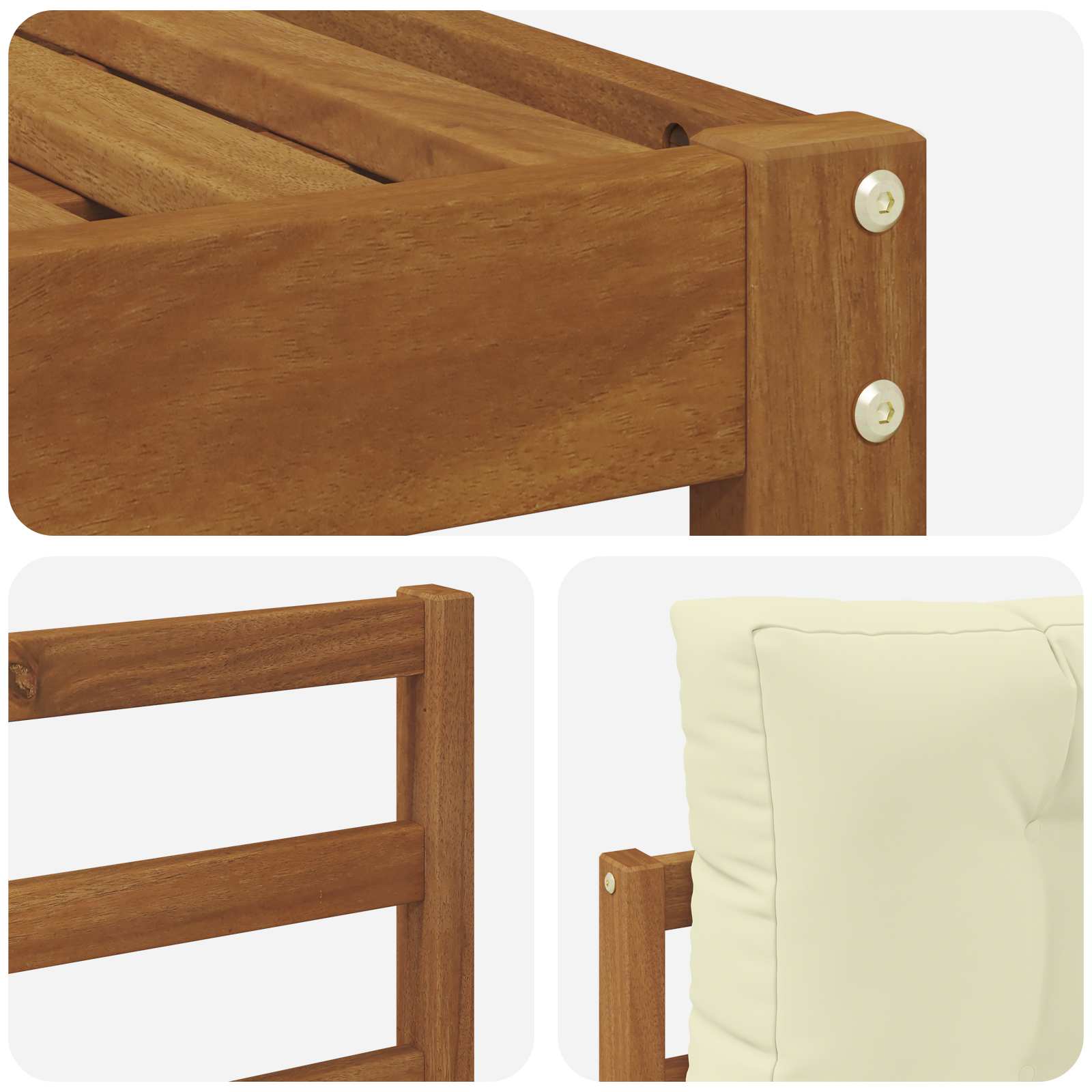Set vanjskih sofa s jastukom 10 pcs Prirodna i krem