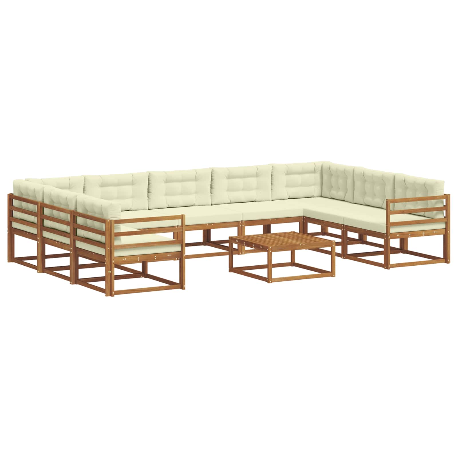 Set vanjskih sofa s jastukom 10 pcs Prirodna i krem